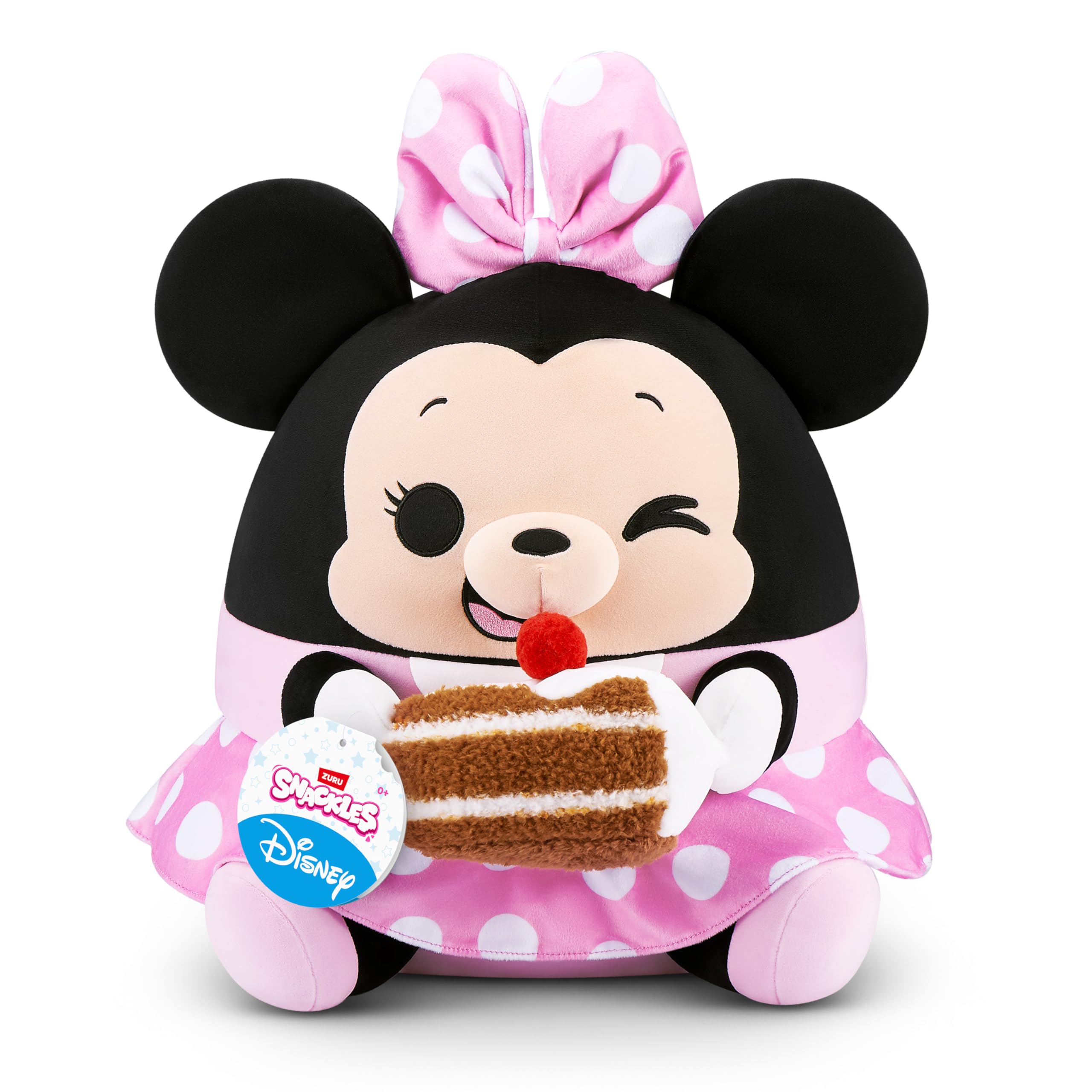 Snackles Disney Minnie 14-inch Plush with Snack Accessory - Super-Soft Huggable Stuffed Toy