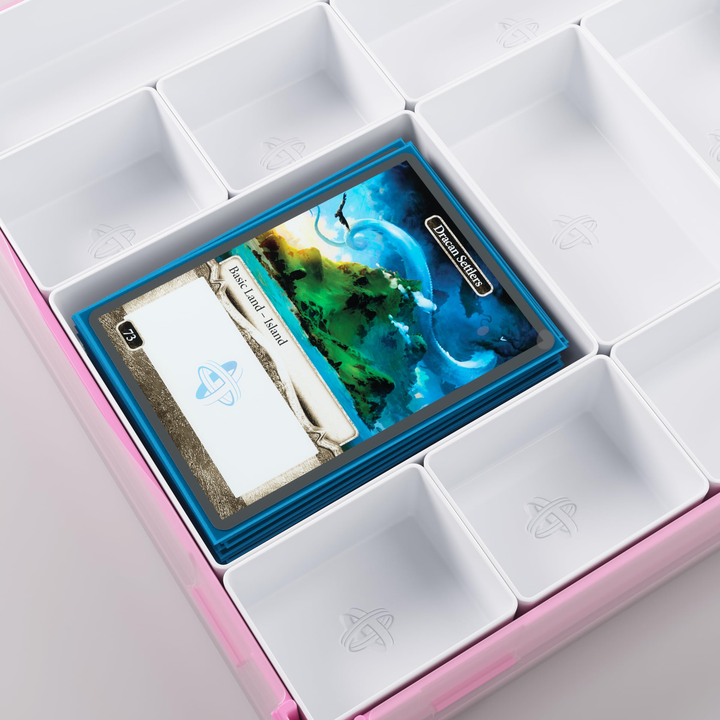 Gamegenic Token Silo XL Pink/White – Board Game Storage with 15 Removable Compartments 6