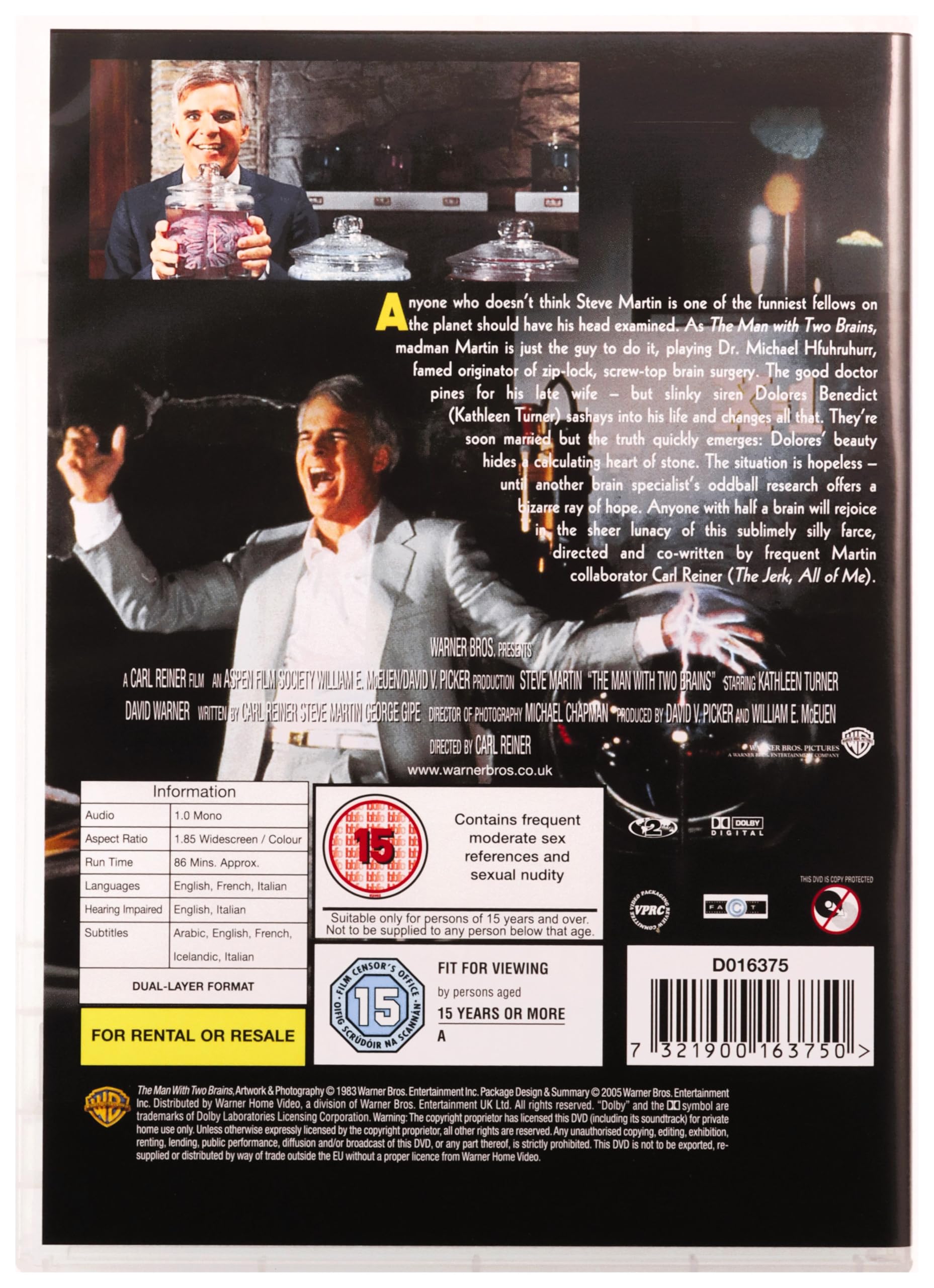 The Man With Two Brains (1983) - Comedy Sci-Fi [DVD] 2