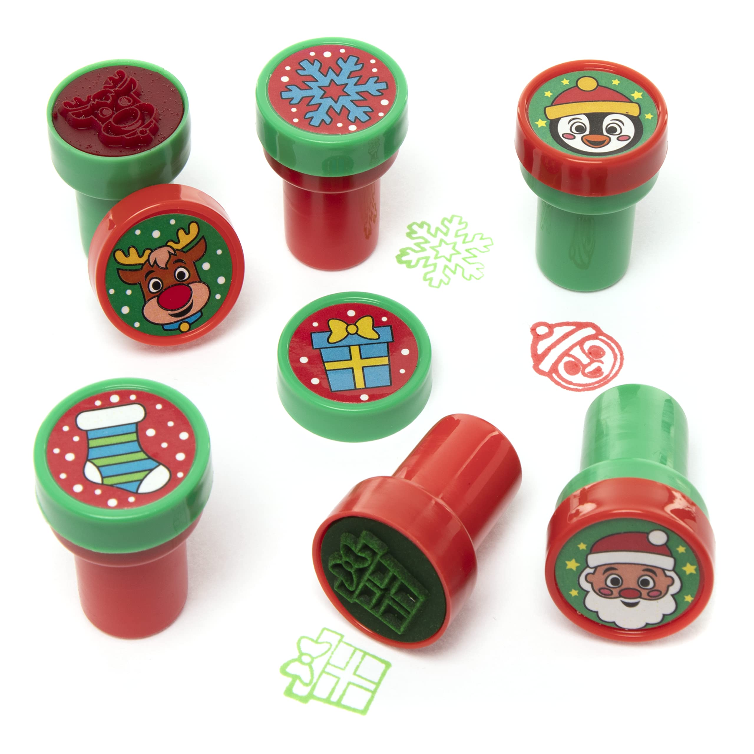 Baker Ross Christmas Self-Inking Stampers - Pack of 12, Ages 3+