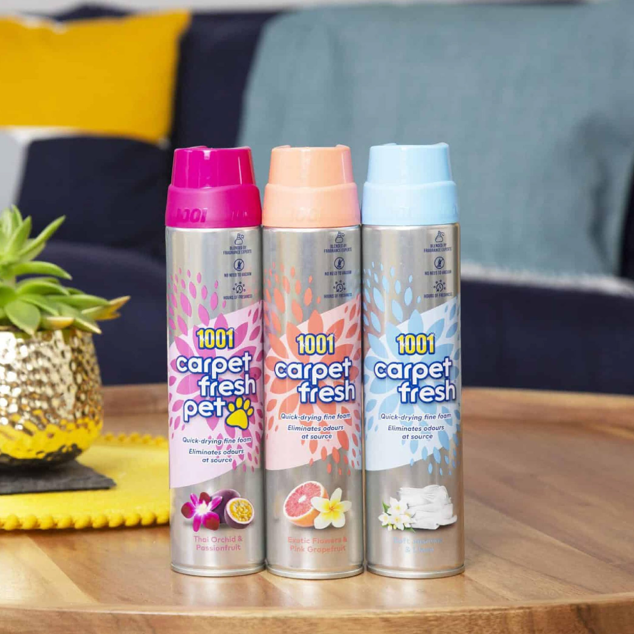 1001 Carpet Fresh Exotic Fruit & Coconut Deodoriser - 300ml | Quick Drying Foam | Odour Neutraliser 8