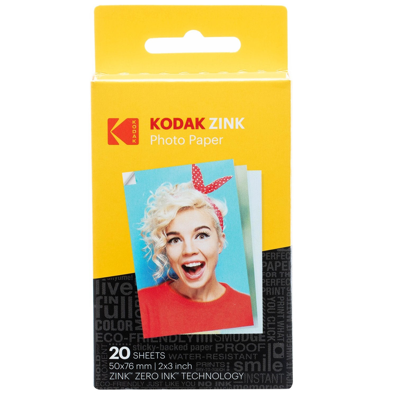 KODAK Premium Zink Photo Paper - 2"x3" Size | 20 Sheets | Water & Tear Resistant