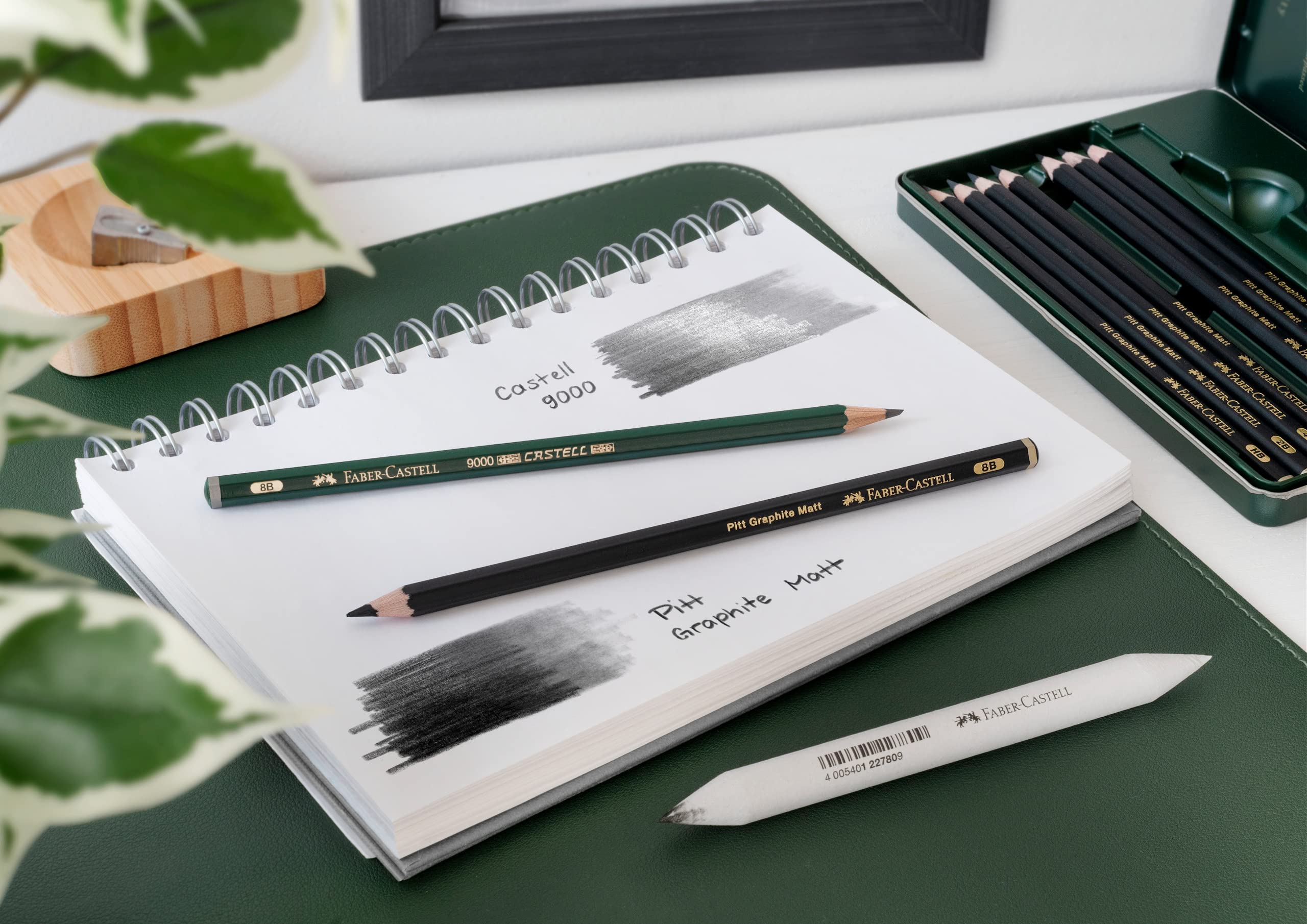Faber-Castell Art & Graphic Pitt Graphite Matt Pencil - Ultra Matt Laydown | 8 Degrees HB to 14B | Tin of 6 5