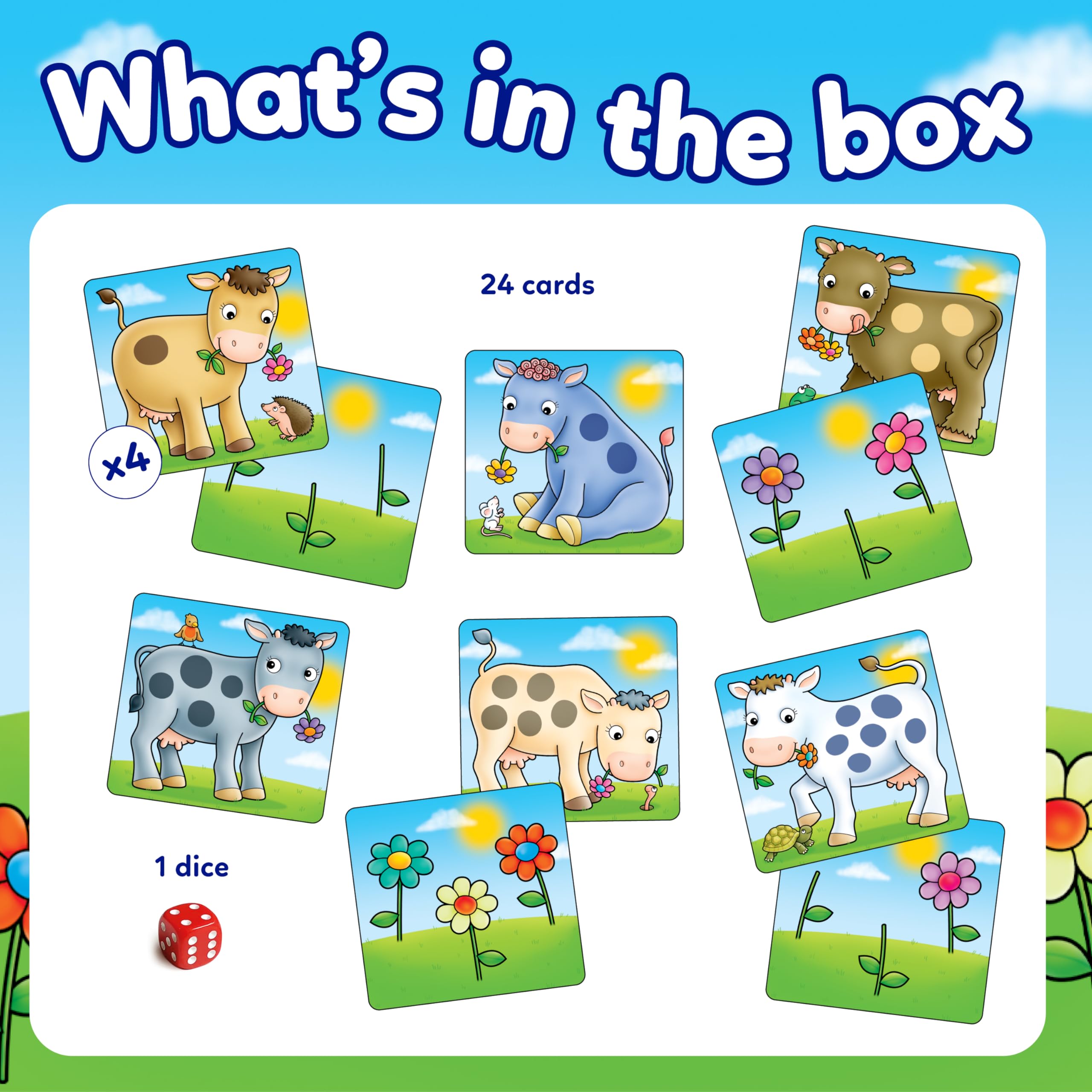 Orchard Toys Spotty Cows Mini Game for Kids Ages 3-6 | Number Matching Travel Game