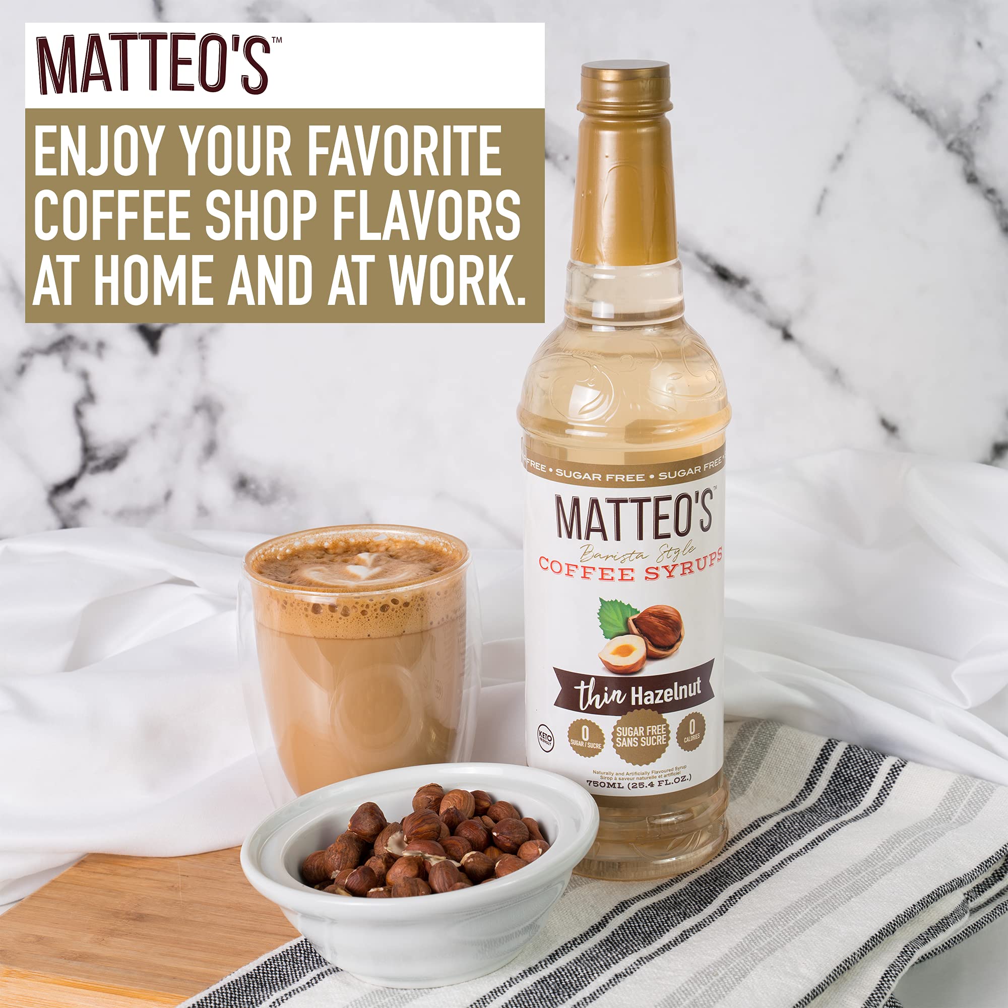 Matteo's Sugar Free Coffee Syrup - Mocha Flavor | 0 Calories | Keto Friendly | 750 ml 5