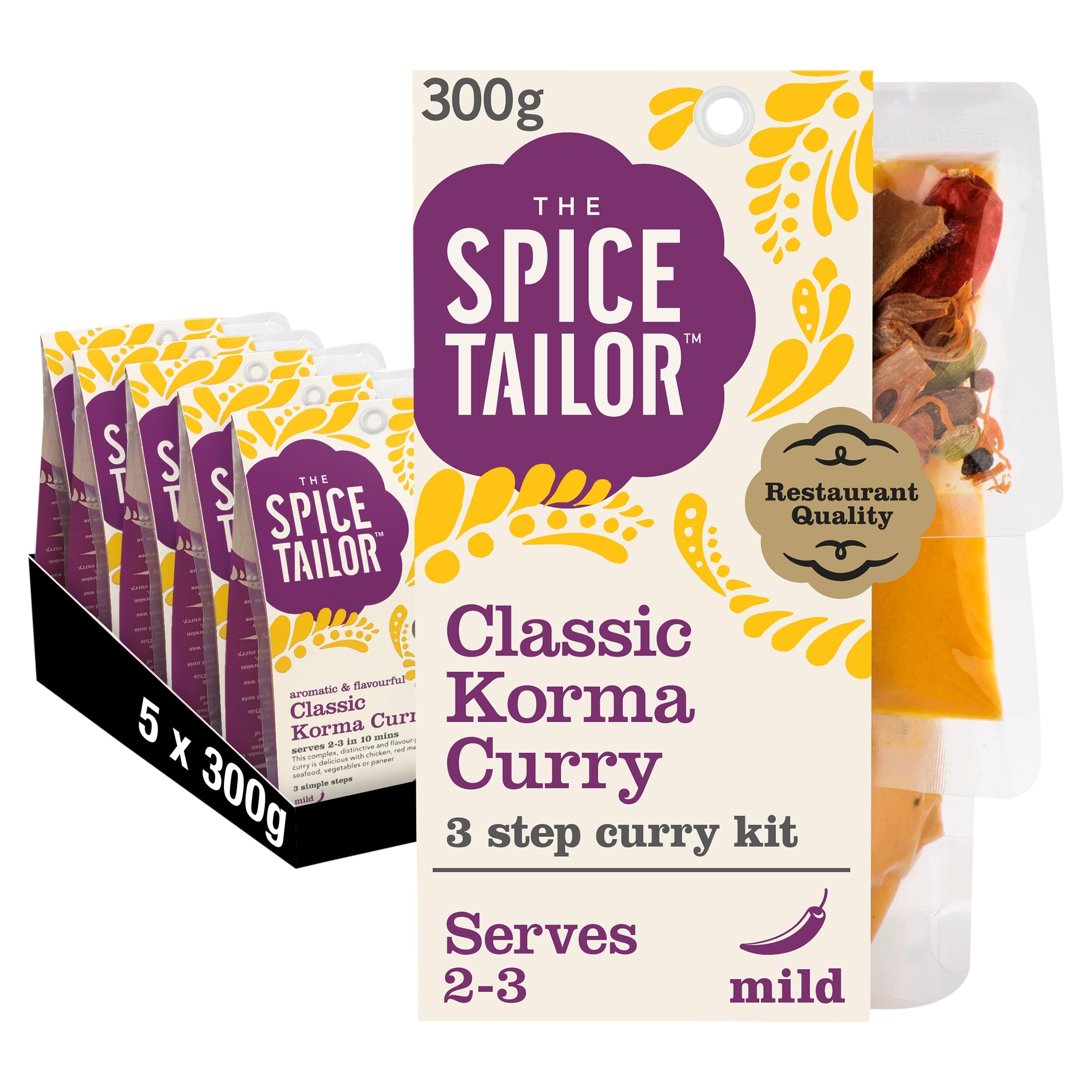 The Spice Tailor Classic Korma Curry Sauce Meal Kit - Mild & Aromatic | Serves 2-3 | 300g 1