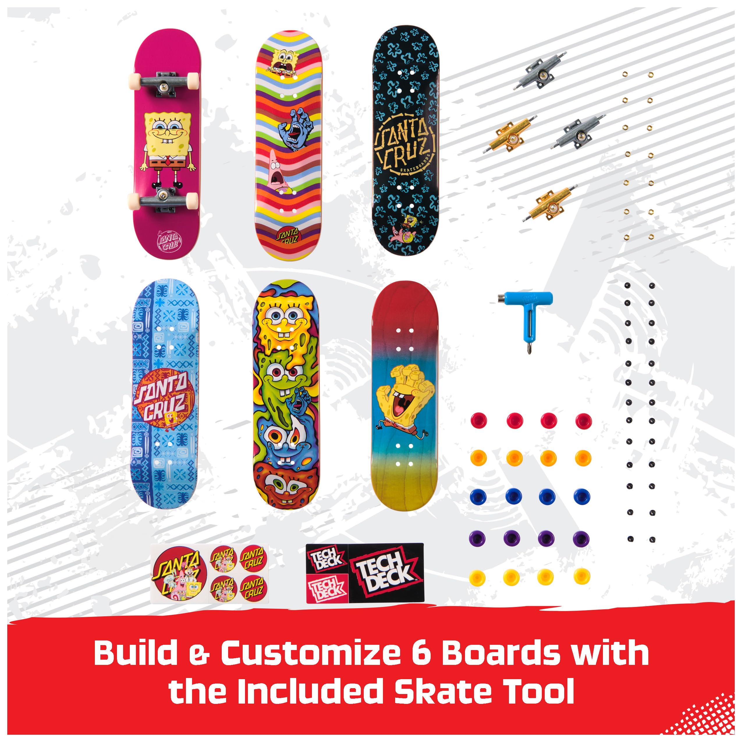 Tech Deck Spongebob Sk8shop Fingerboard Bonus Pack | Customize 3 Boards | Ages 6+ 3