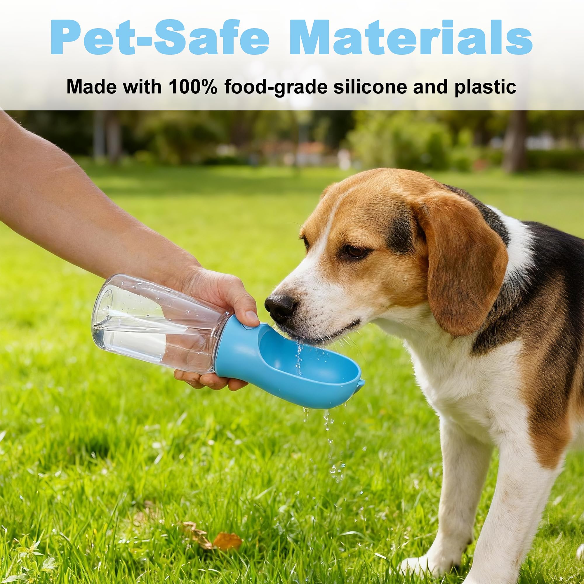 BARGAIN FACTORY Dog Water Bottle - 550 ML Portable Hydration | Leak Proof | Food-Grade Plastic 5