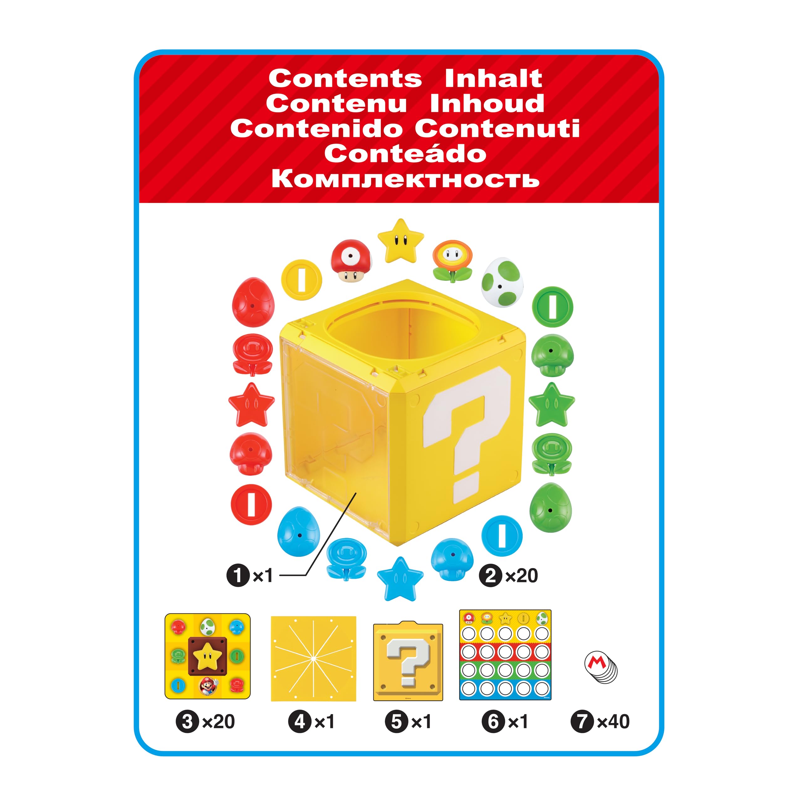 EPOCH Super Mario Question Block Game - 3 Games in 1 | 2-6 Players | Ages 4+ 6
