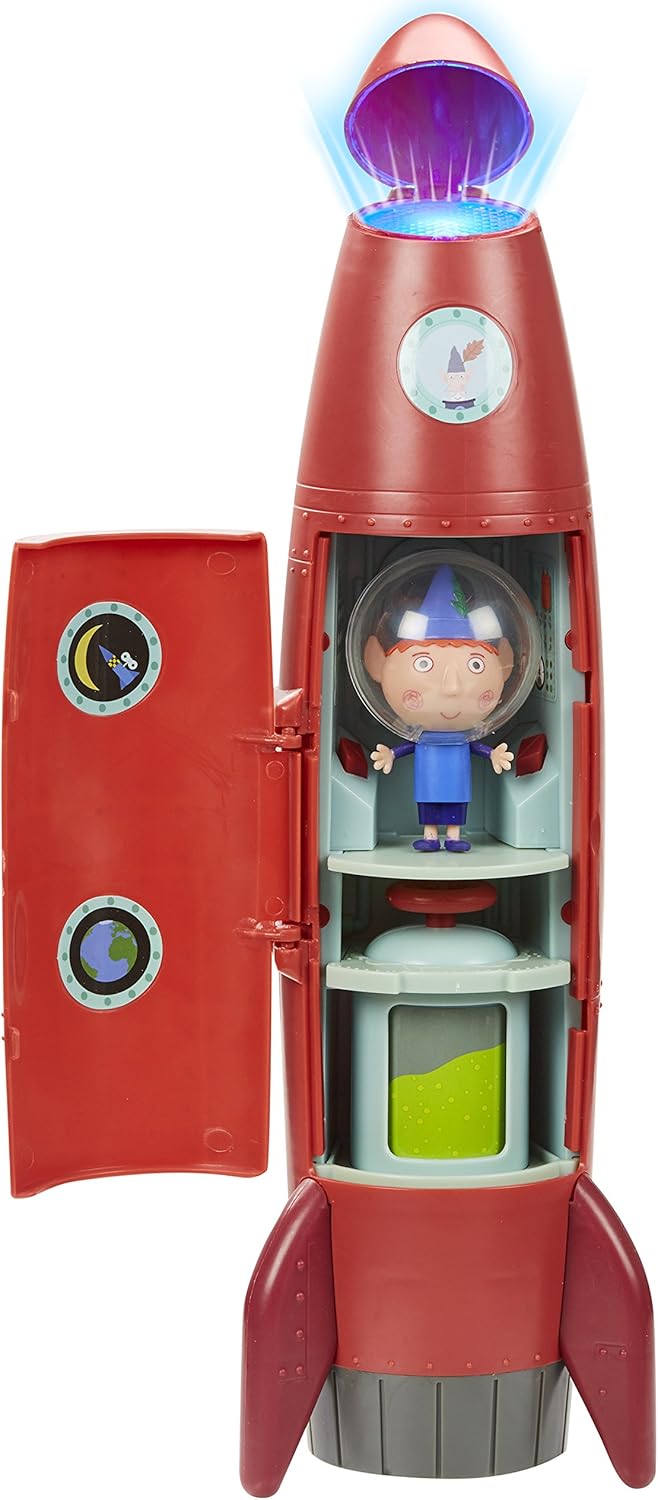 Ben & Holly 07713 Electronic Elf Rocket - Light-Up Vehicle with Sounds & Ben Elf Figure for Ages 3+ 4
