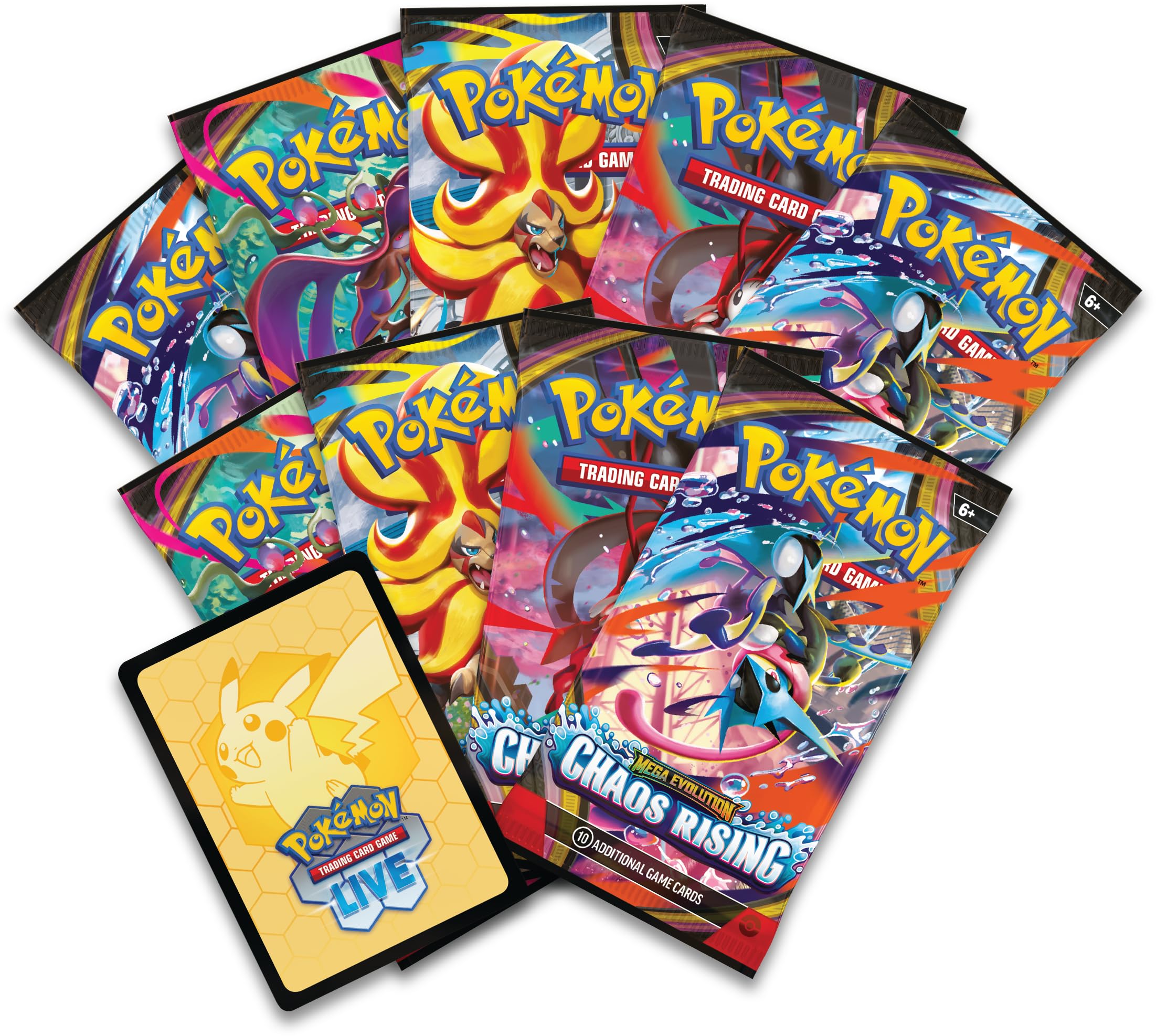 Pokémon TCG: Mega Evolution—Chaos Rising Elite Trainer Box - 9 Booster Packs | English Language | Ages 6+