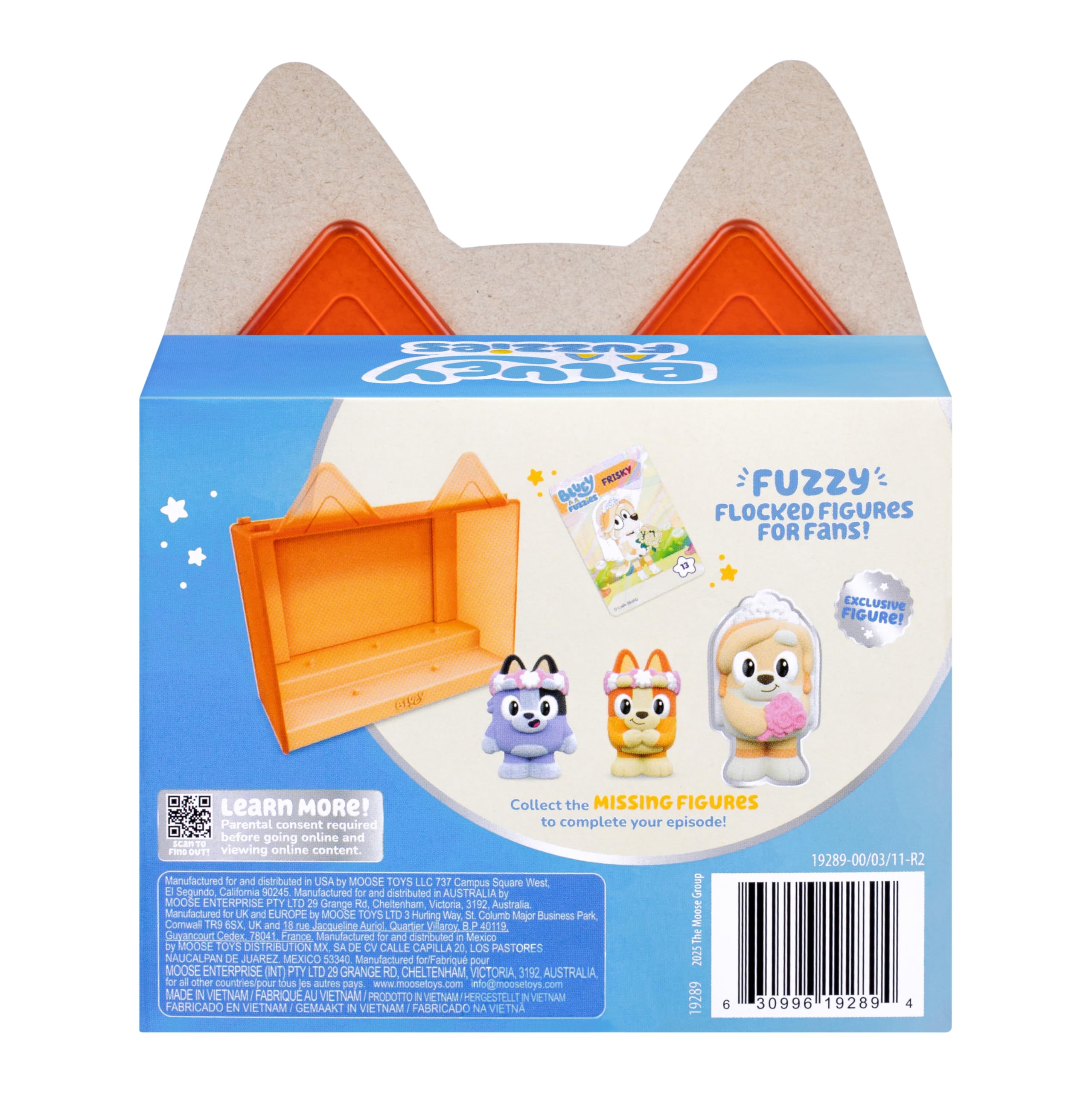 Bluey Fuzzies Episode Pack: The Sign with 3 Specially Flocked Collectible Figures | Ages 3+ 4