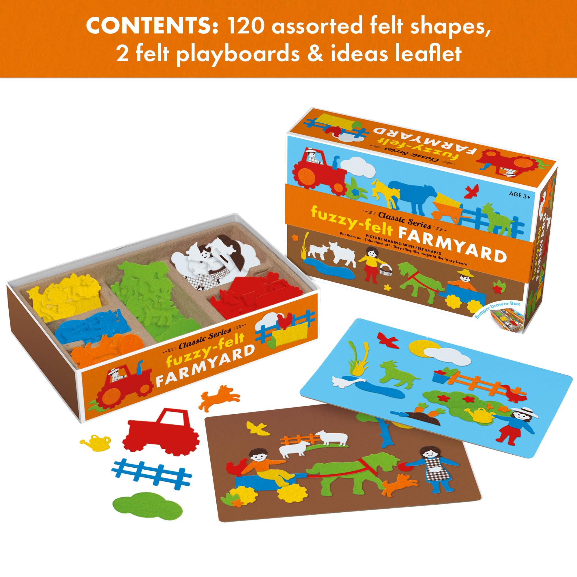 Fuzzy Felt Farmyard Drawer Set - 350+ Assorted Shapes | Multicolour Felt Craft Kit 2
