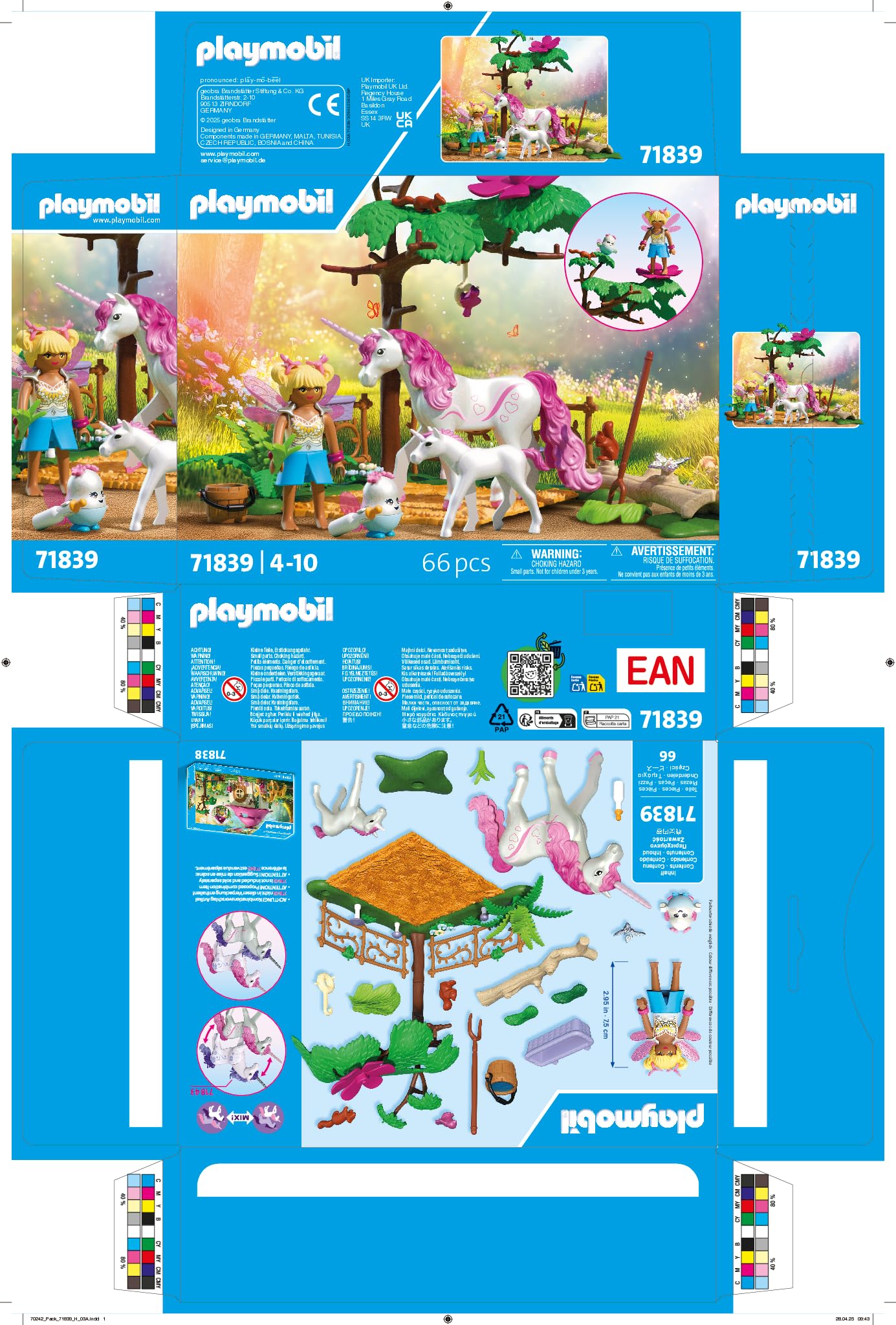 Playmobil Magic Unicorns Enchanting Stable Playset - Unicorn Mom and Foal with Fairy & Joyling Figures