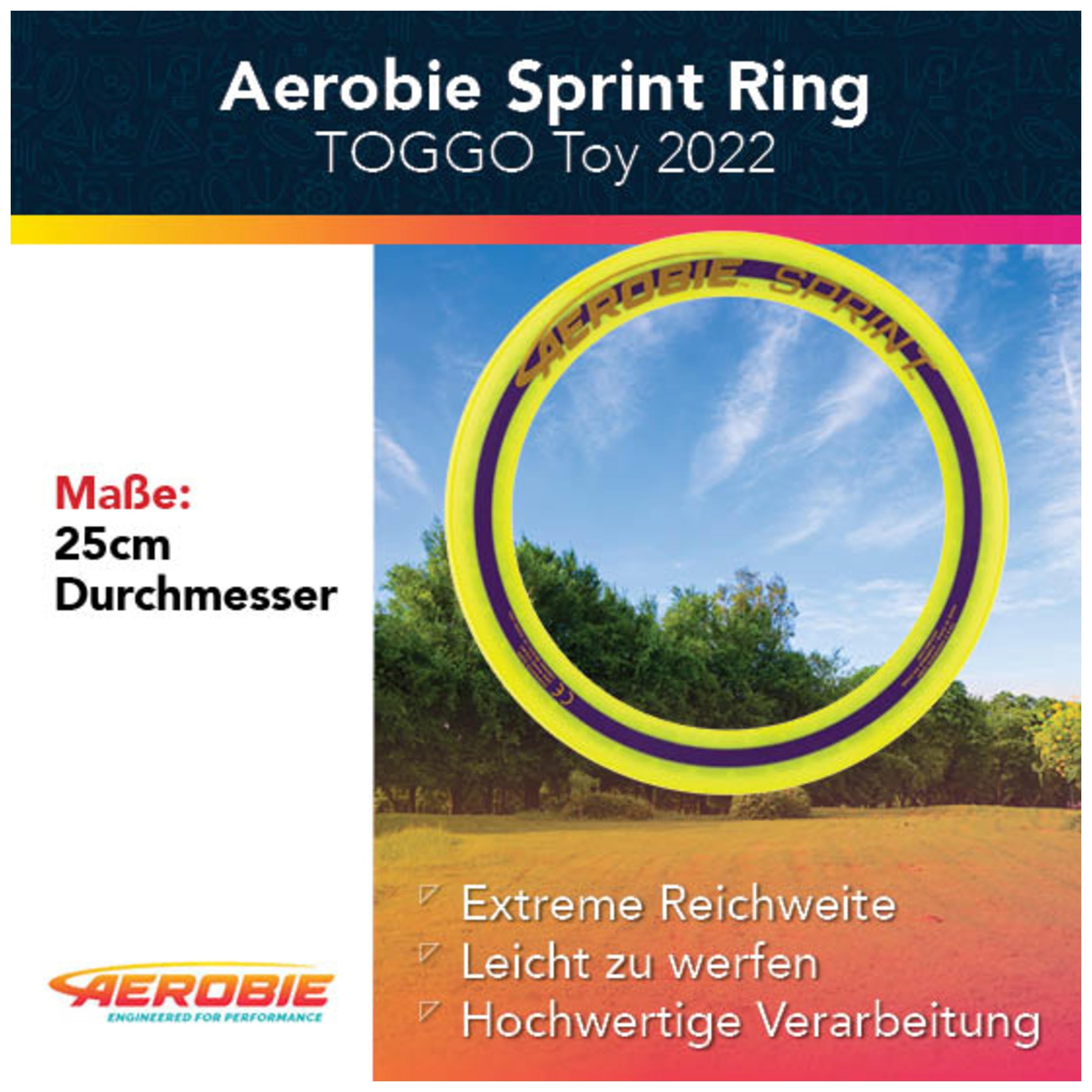Aerobie Sprint Flying Ring - Precise Throwing | 25.4 cm Diameter | Orange 4