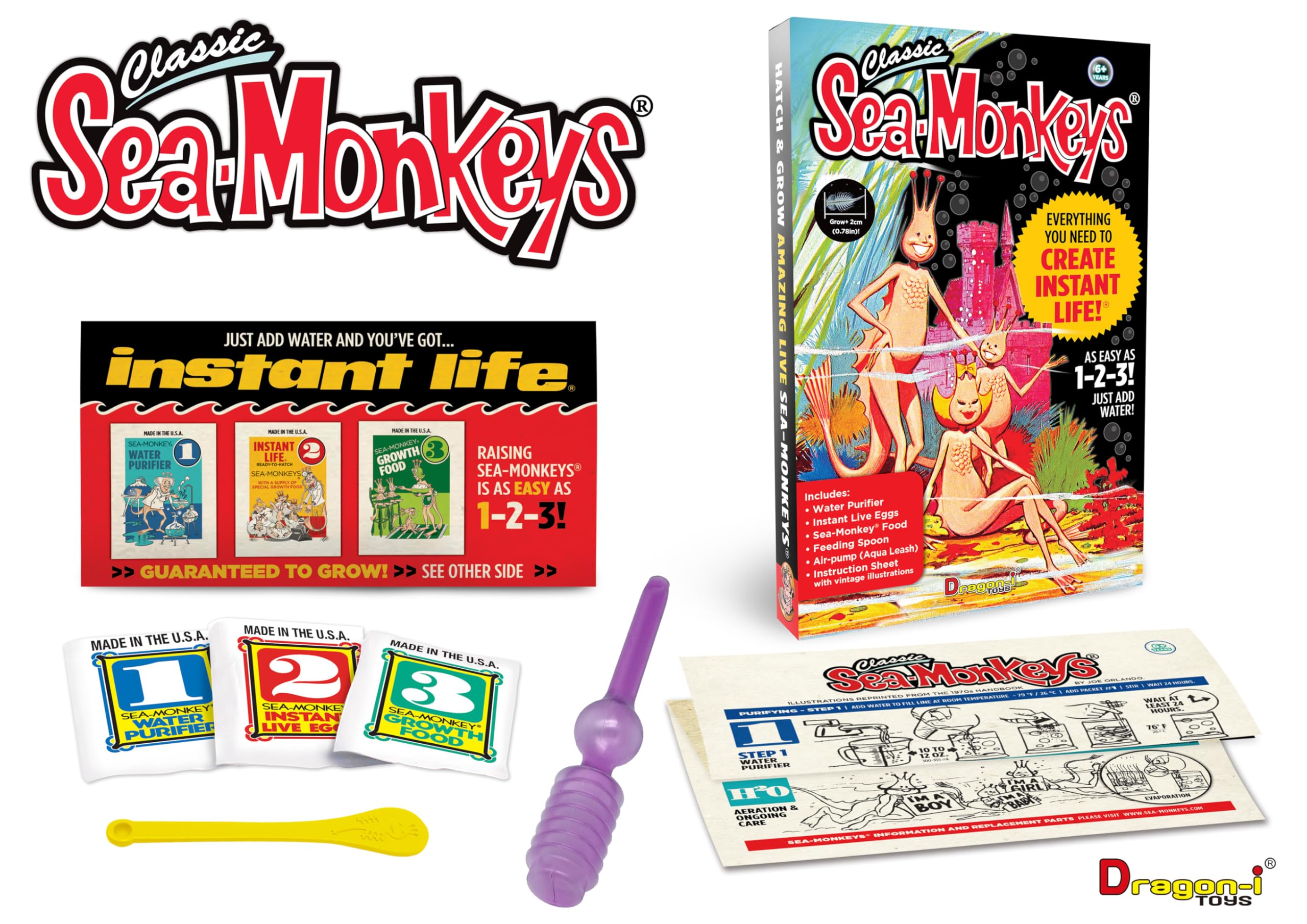 Sea Monkeys Instant Life Retro Kit - Live Brine Shrimp Habitat for Kids 5+ 3