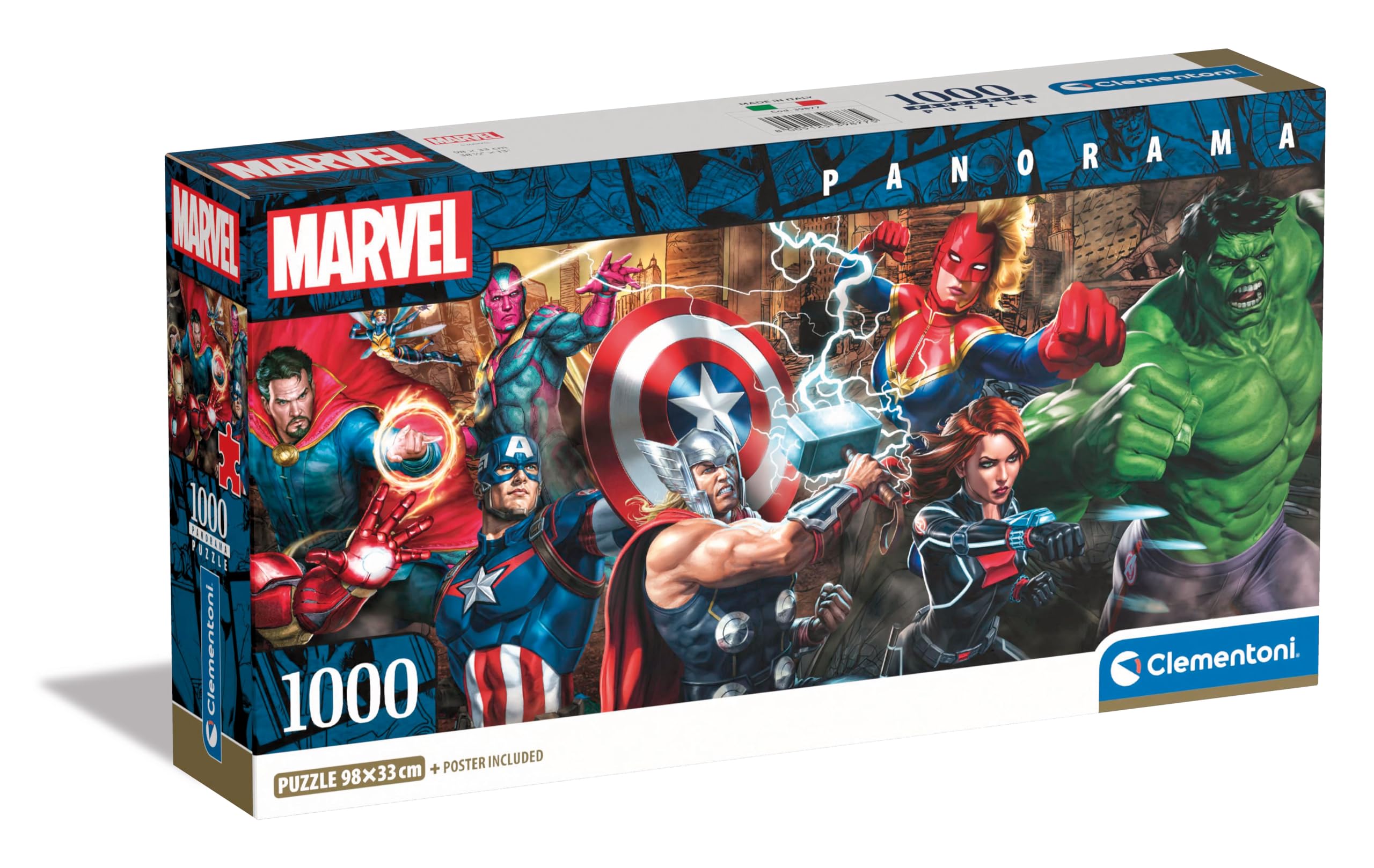 Clementoni Marvel The Avengers Jigsaw Puzzle - 1000 Pieces | Poster Included | Made in Italy