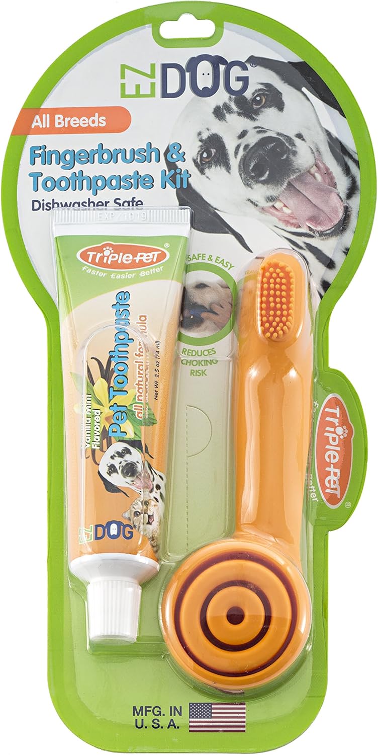 EZDOG Finger Brush Kit with Vanilla Mint Toothpaste for Dogs - TriplePet