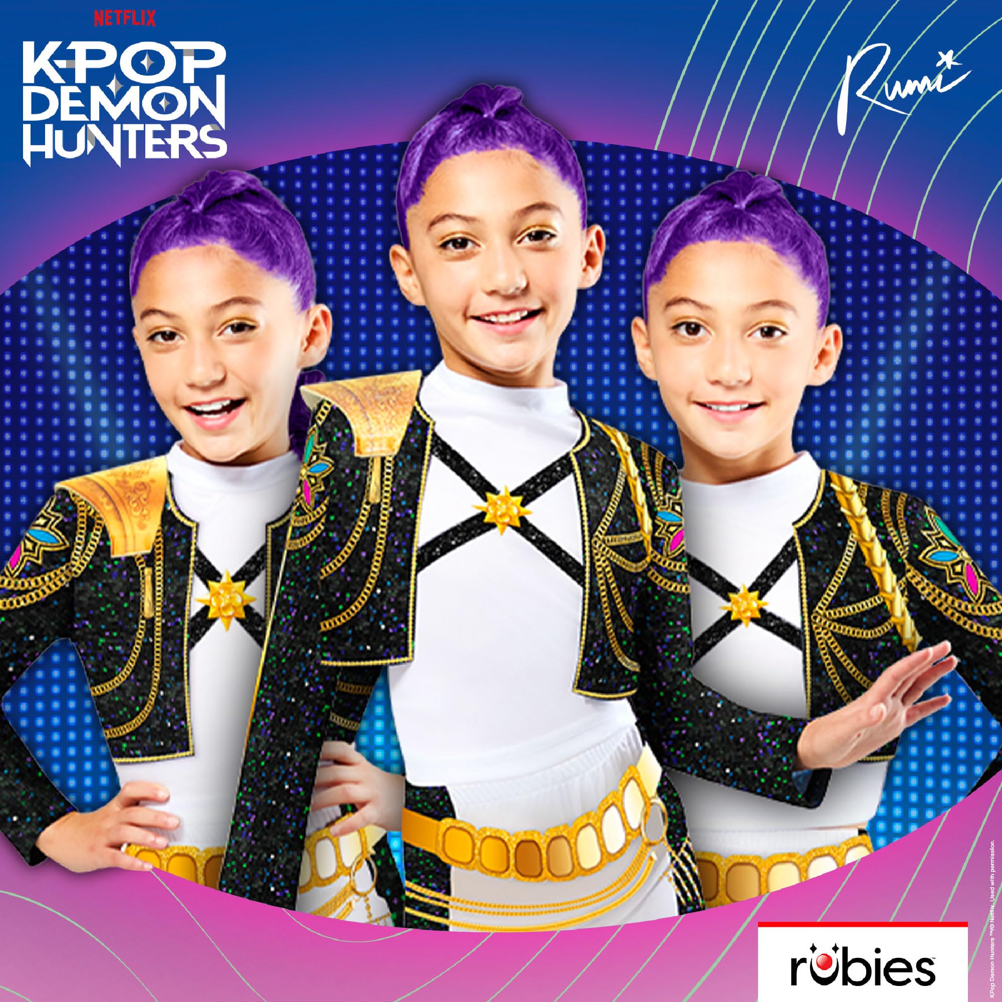 Rubies Official K-Pop Demon Hunters Rumi Golden Classic Child Costume | Size 6 Years | Polyester 5