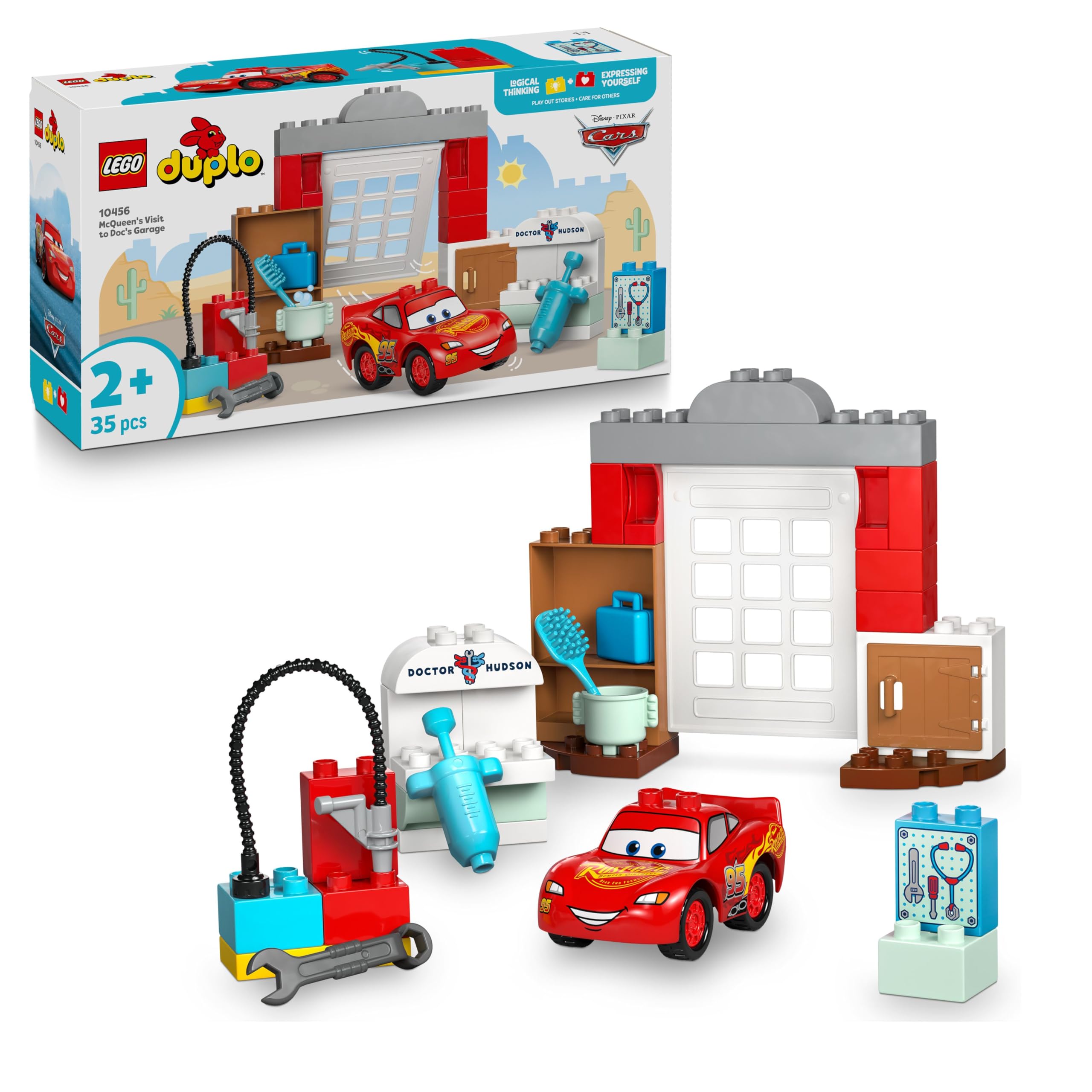 LEGO DUPLO 10456 Disney and Pixar Cars McQueen's Visit to Doc's Garage Building Set for Ages 2+ 1