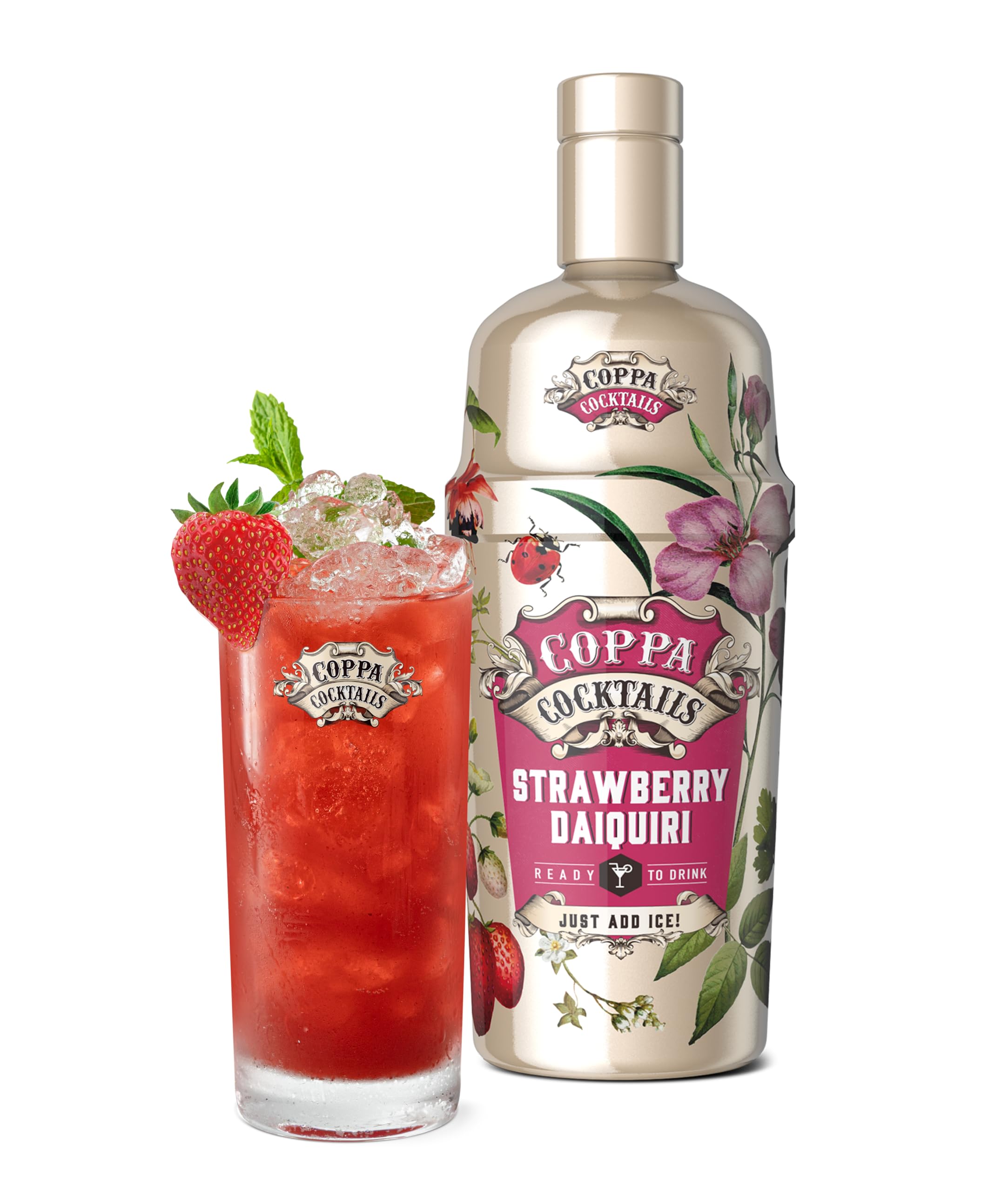 Coppa Cocktails Strawberry Daiquiri Ready-to-Drink Premium Rum Cocktail | 70 cl