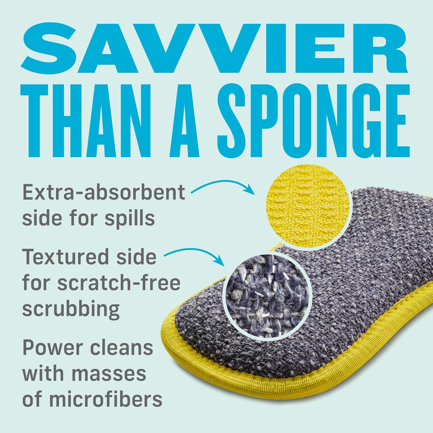 E-Cloth Washing Up Pad - Non-Scratch Kitchen Scrub Sponge, 1 Pack, Yellow 3