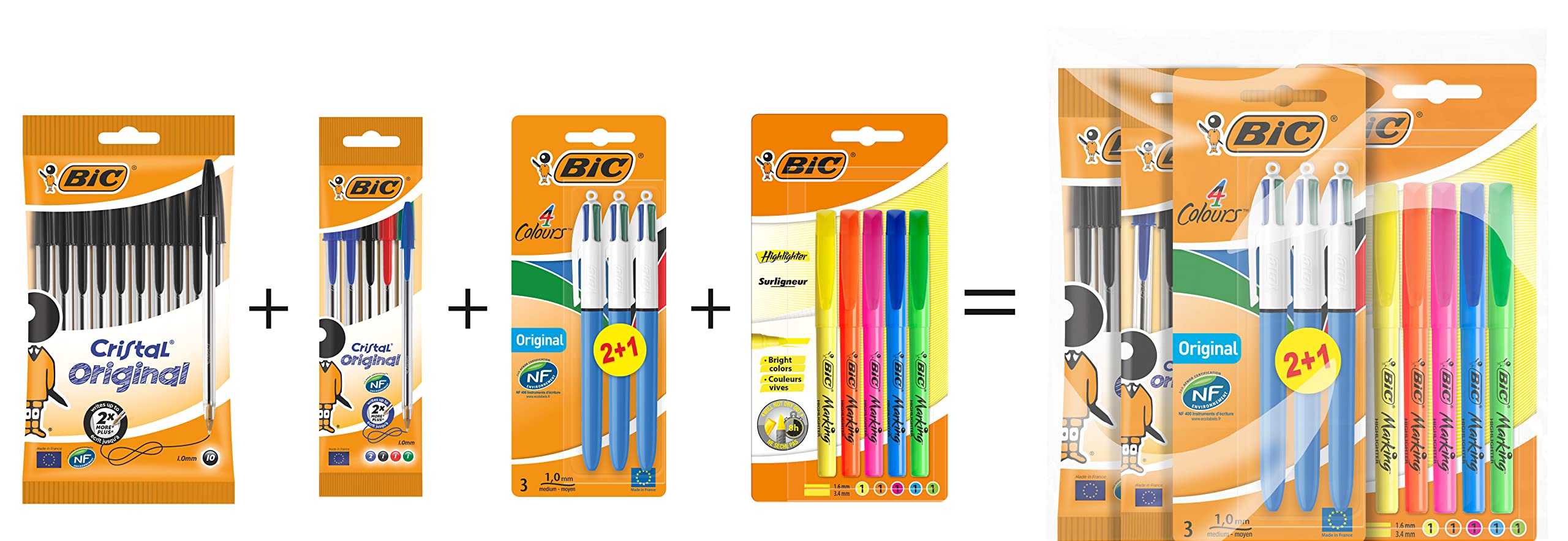 BIC Student Stationery Set - 23-Piece Bundle with Black, Colored, and Highlighter Pens 5