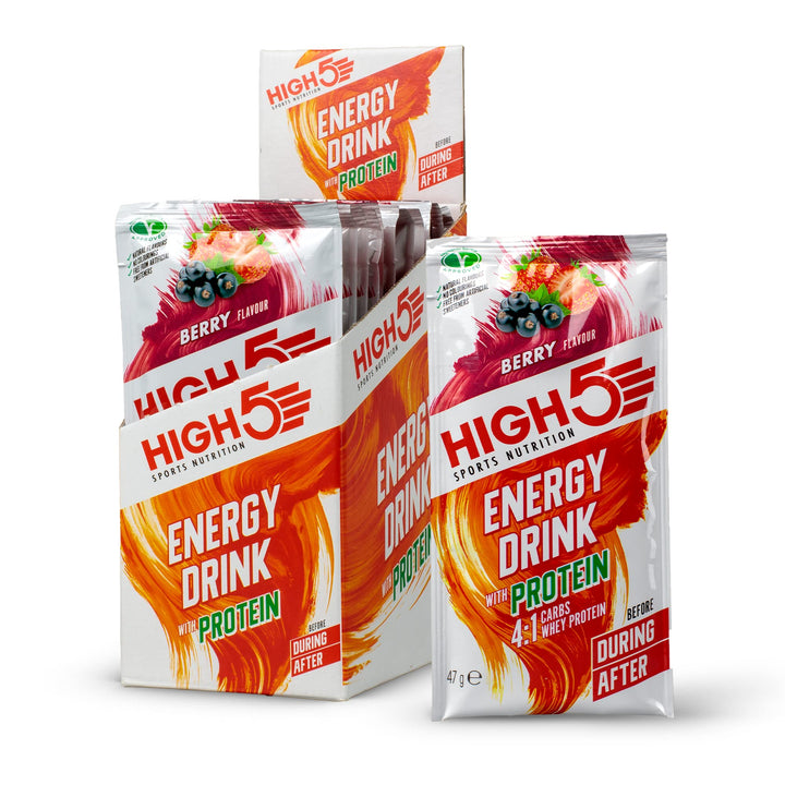 HIGH5 - Energy Drink With Protein Blend of Carbohydrates, Protein & Electrolytes (Berry, 12 x 47g)