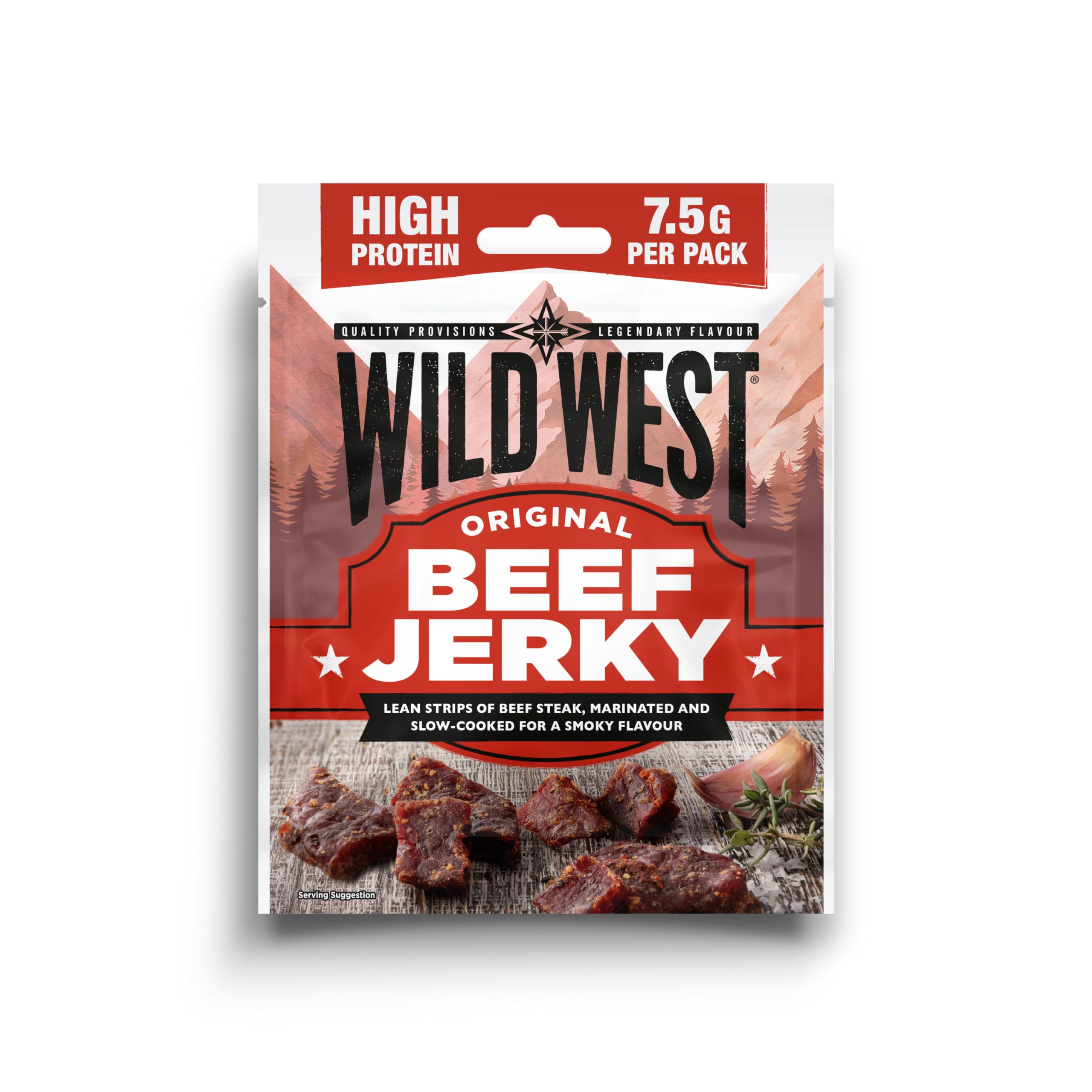 WILD WEST Original Beef Jerky - High Protein, Gluten Free Snack | 25g Pack of 12 2