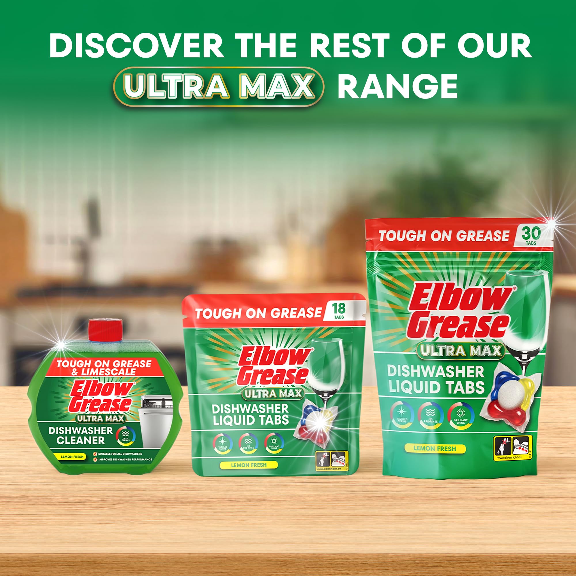 Elbow Grease Ultra Max Liquid Dishwasher Tablets - Tough on Grease & Shine | 18 Count 9