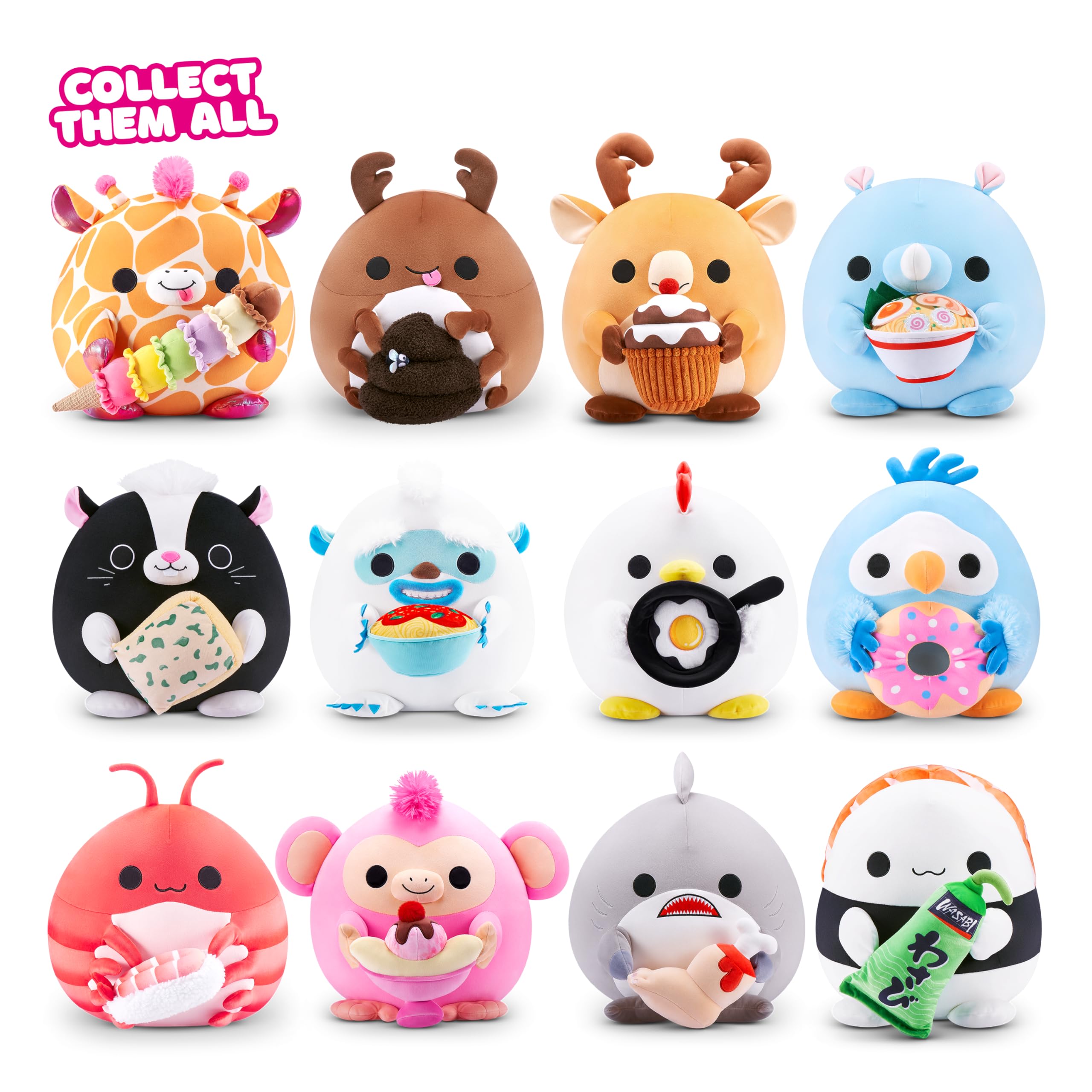 Snackles Series 1 8-inch Plush (EVA) by ZURU - Soft Squeezable Collectible with Snack Accessory 4