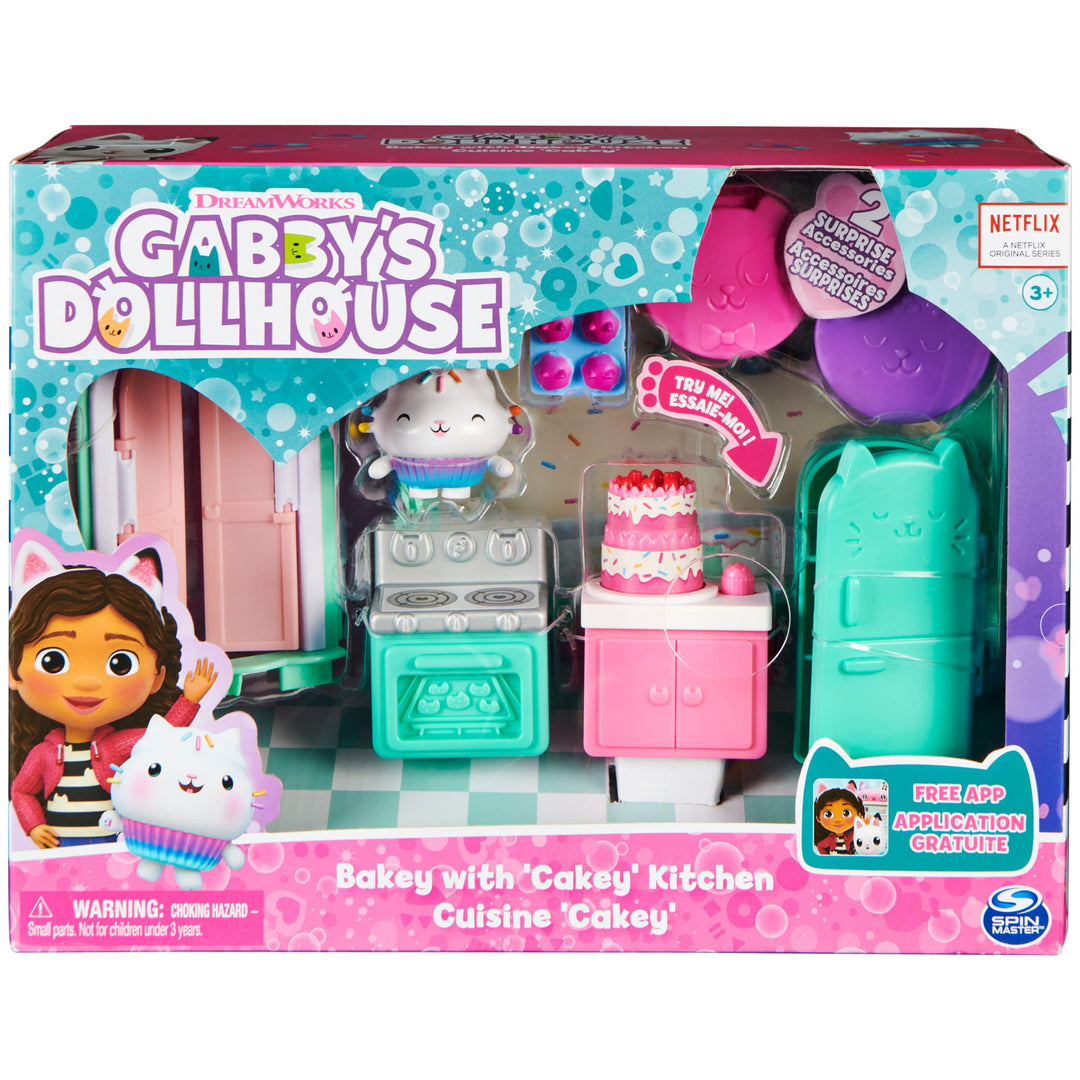 Gabby’s Dollhouse Bakey with Cakey Kitchen Playset - Spinning Cake & 2 Surprise Deliveries, Ages 3+