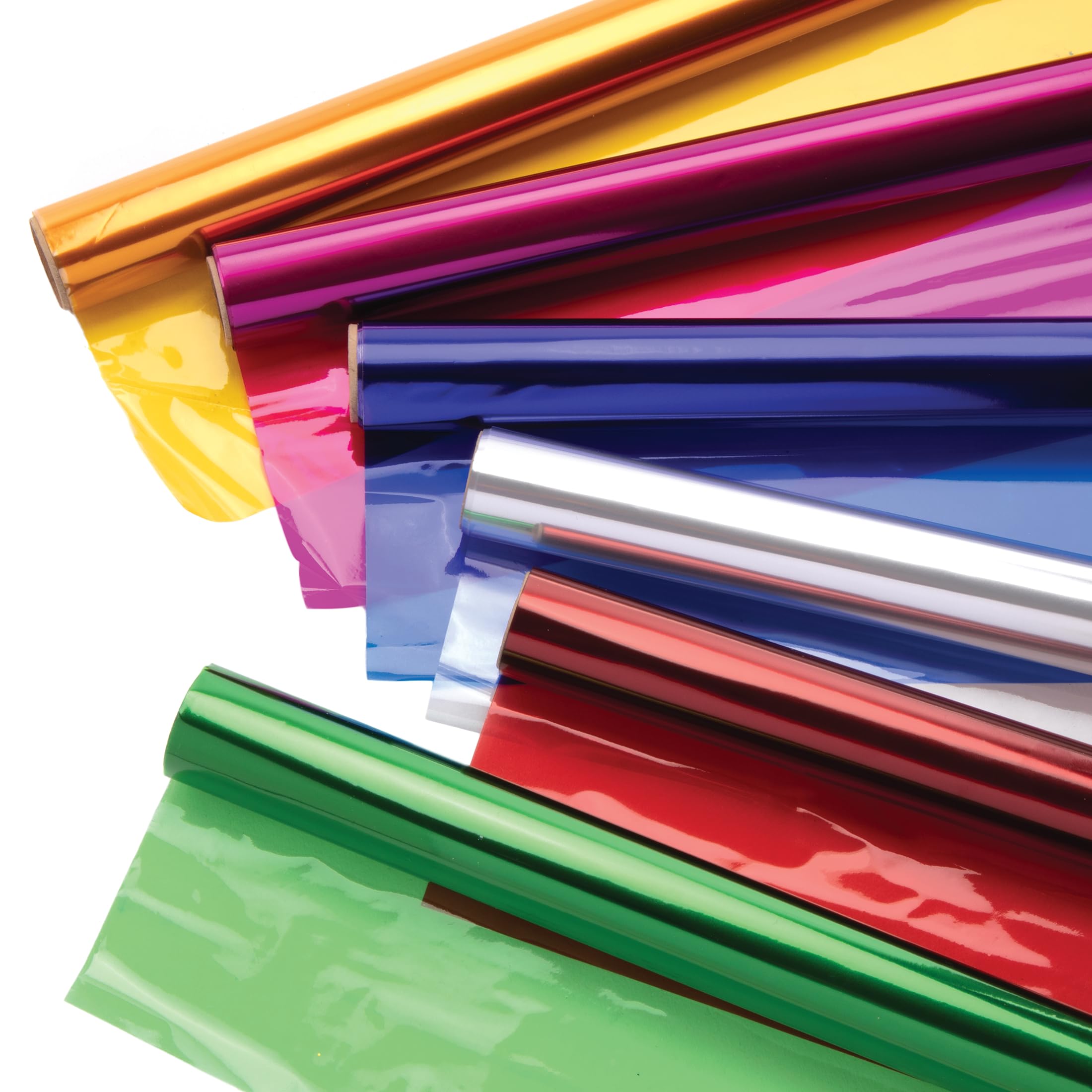 Baker Ross EX541 Cellophane Film Rolls - 6 Pack, Assorted Colours | 4.5m x 50cm