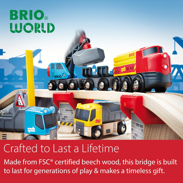 Zusammenklappbare Eisenbahnbrücke von BRIO World für Kinder ab 3 Jahren – kompatibel mit allen BRIO-Eisenbahnsets und Zubehör