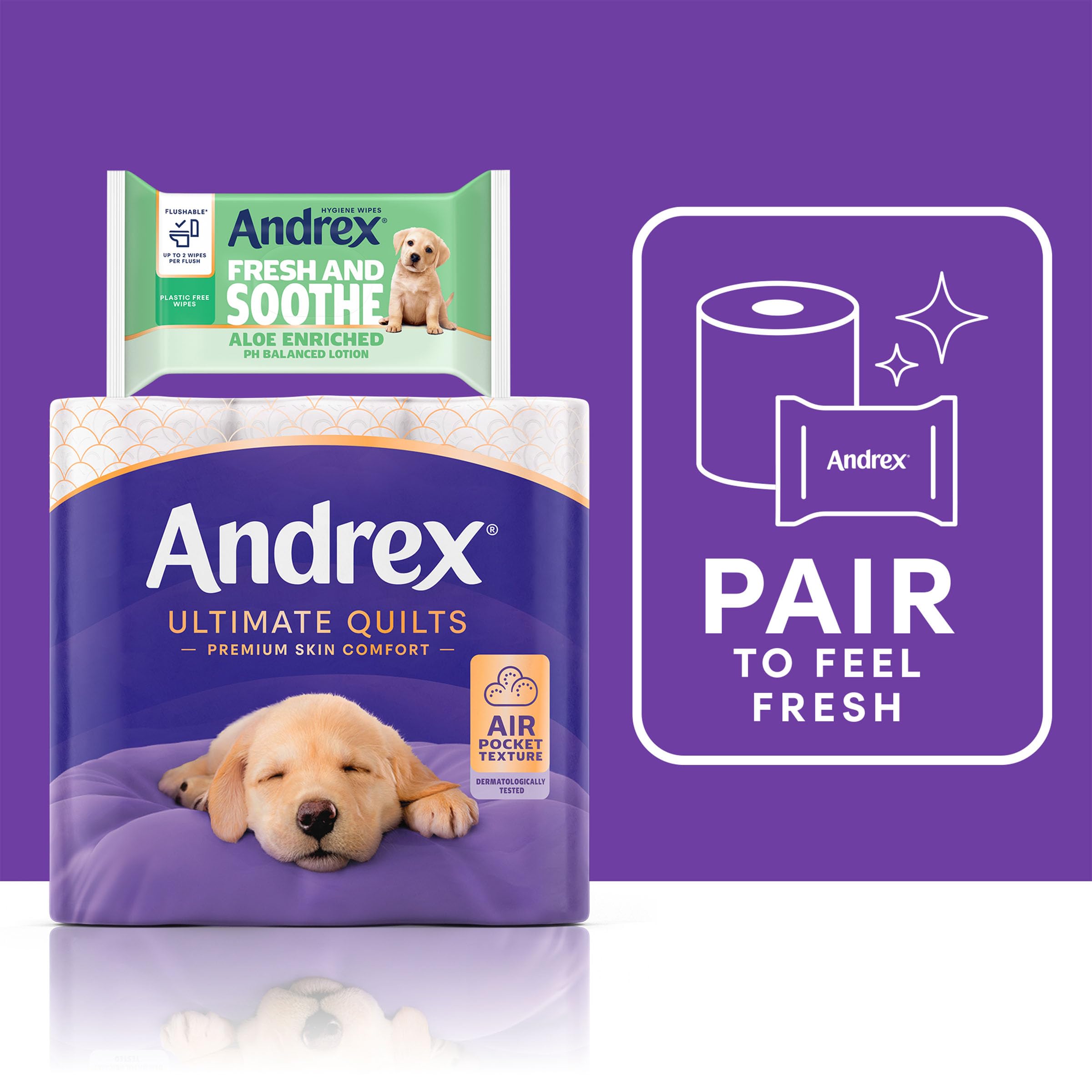 Andrex Ultimate Quilts Toilet Tissue - 9 Rolls | Air Pocket Texture | Unscented 5