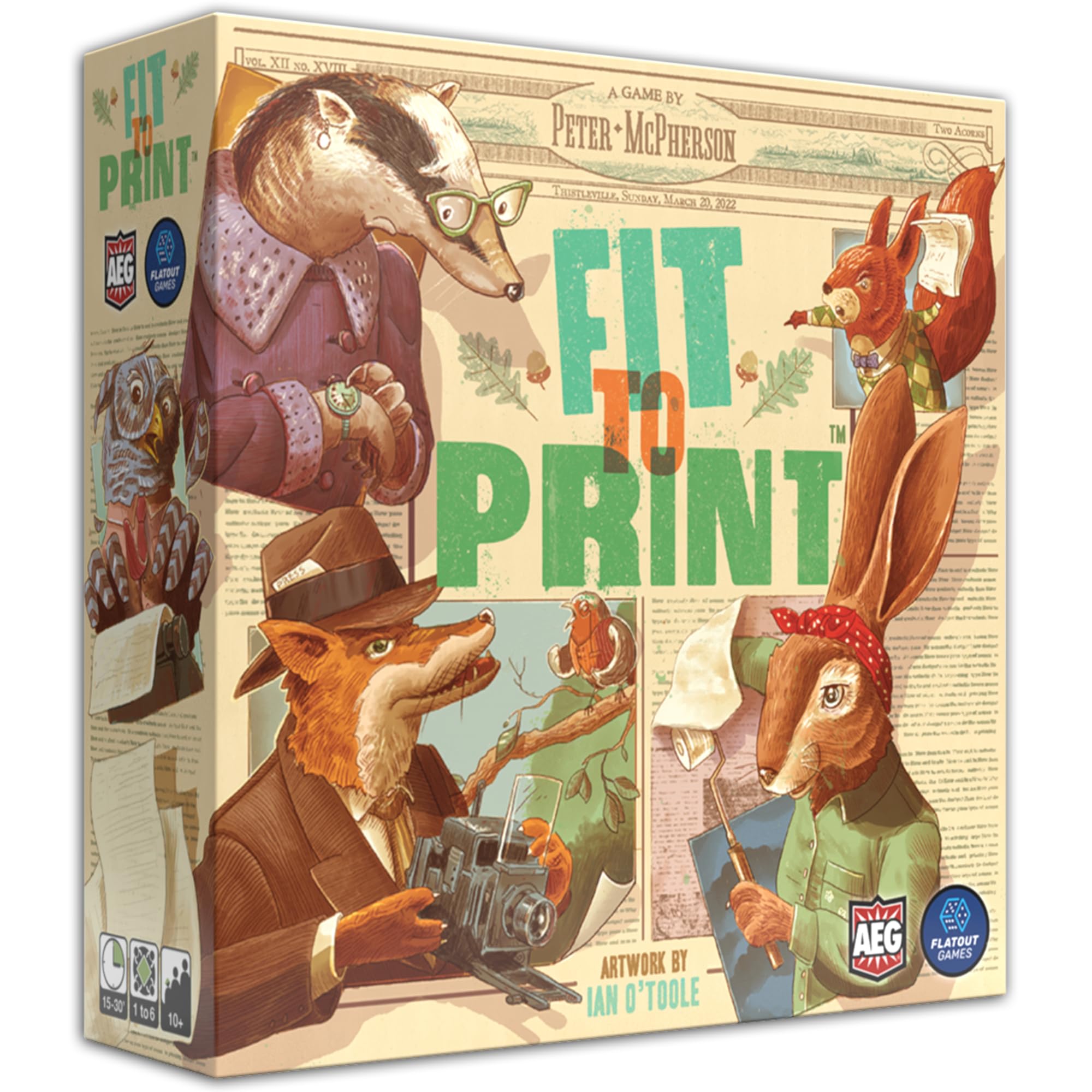 AEG Fit to Print Tile-Laying Board Game | Ages 10+ | 1-6 Players | 15-30 Min Playtime 1