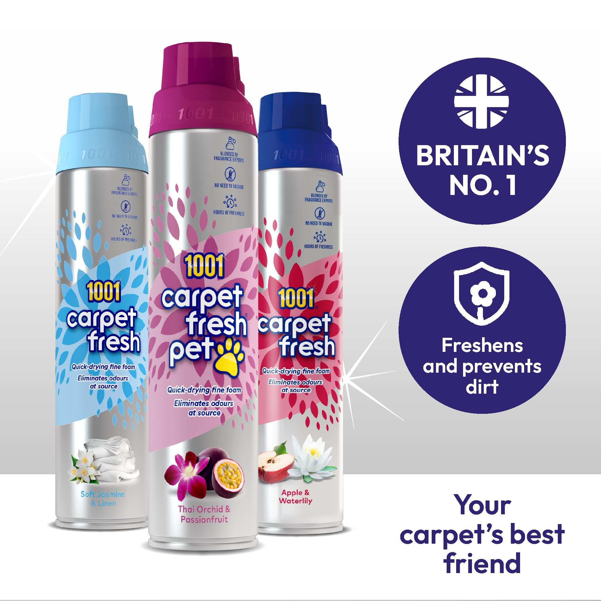 1001 Carpet Fresh Exotic Fruit & Coconut Deodoriser - 300ml | Quick Drying Foam | Odour Neutraliser 7