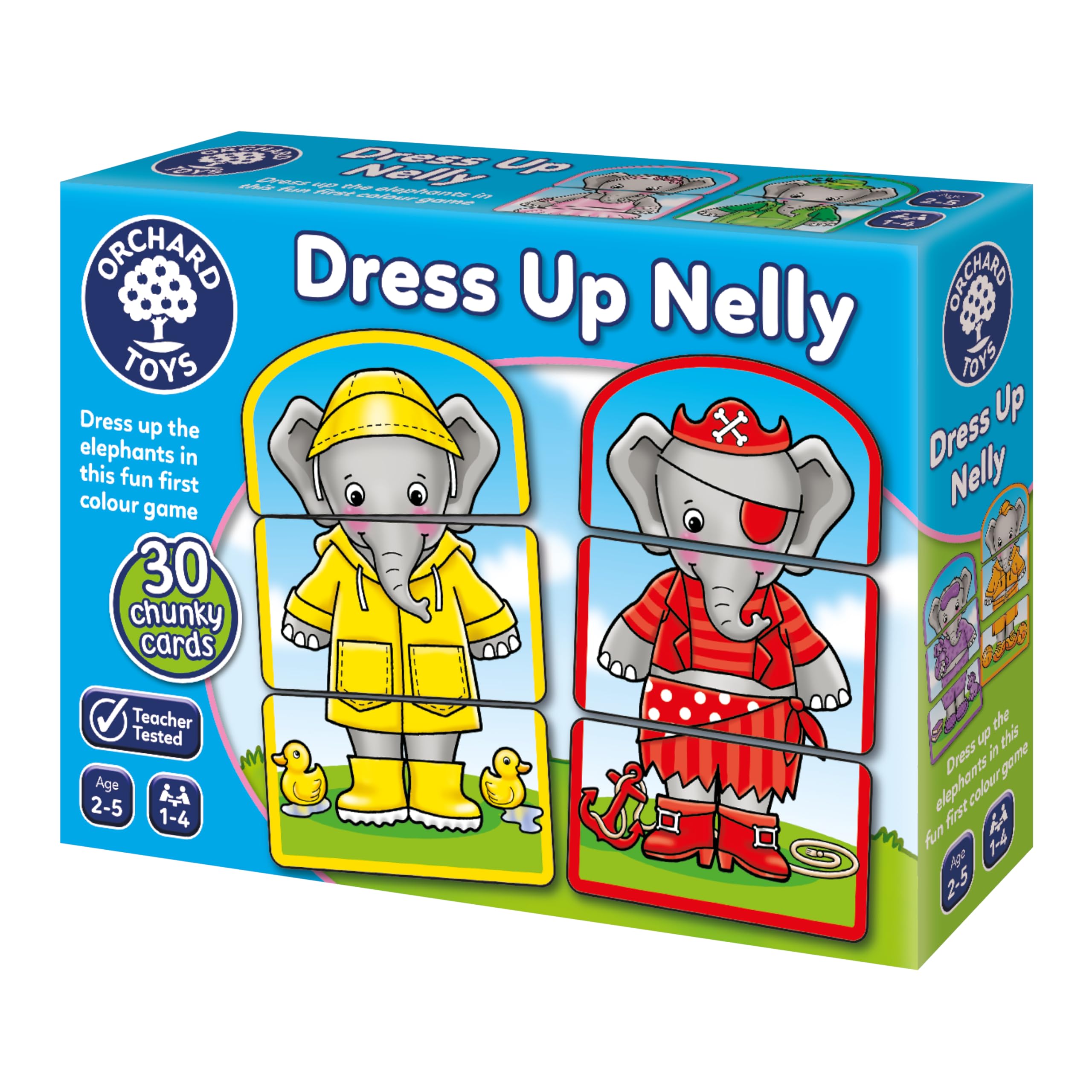 Orchard Toys Dress Up Nelly Matching Card Game - Ages 2-5 | 1-4 Players | Colour & Memory Learning