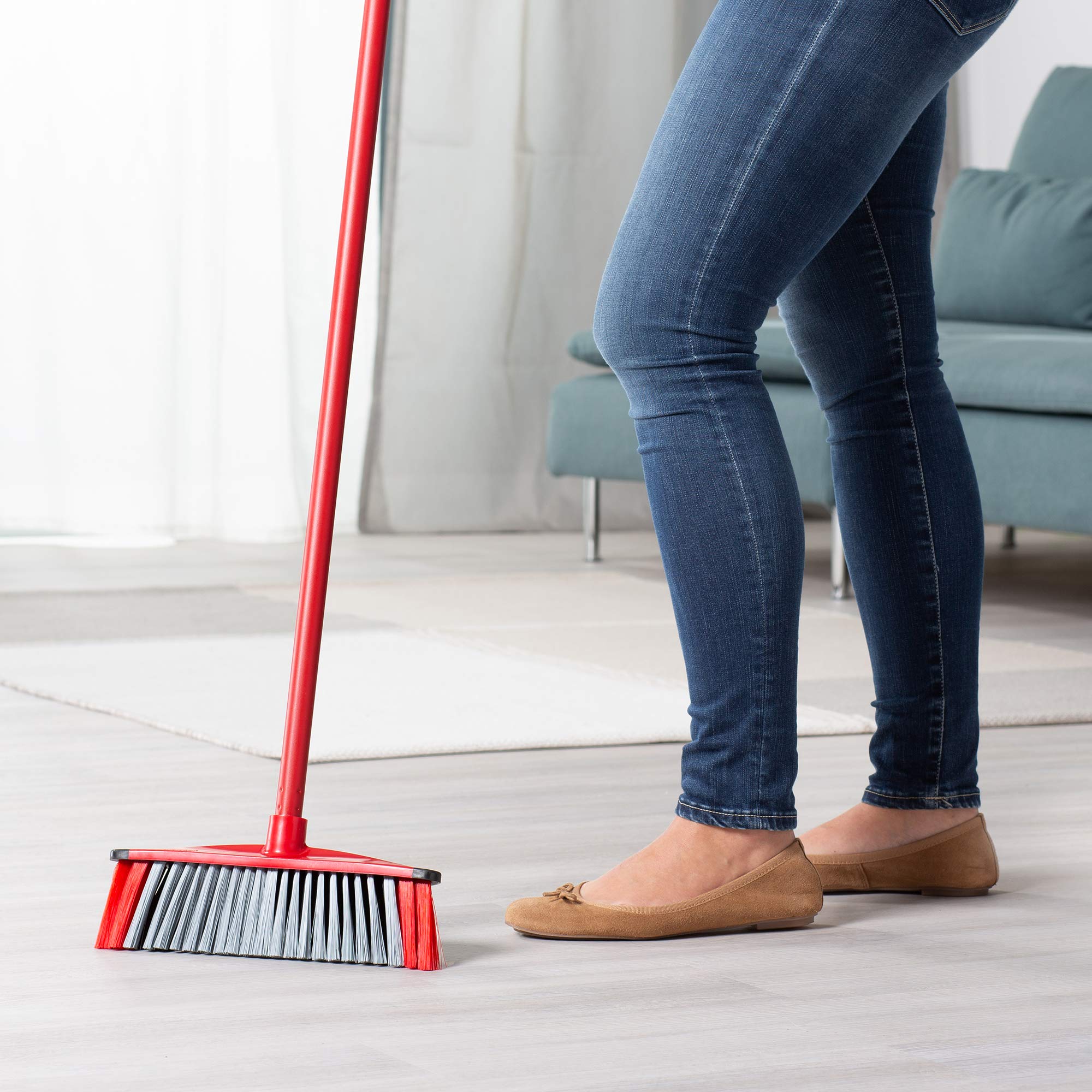 Vileda 3Action Broom Plus Long Handled Dustpan Set, Red 4