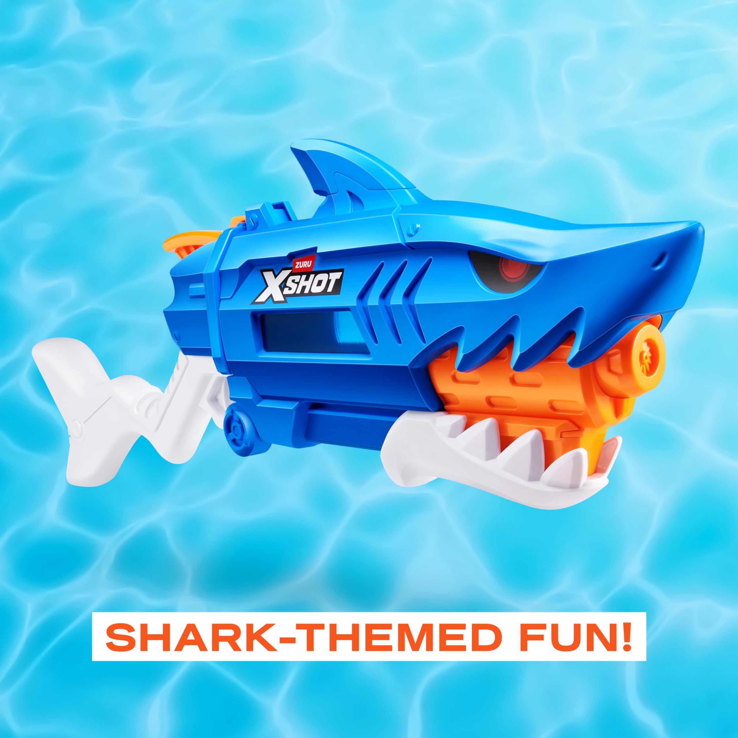 XSHOT Fast-Fill Shark Attack Water Blaster by ZURU | 700ml Capacity | 33ft Range