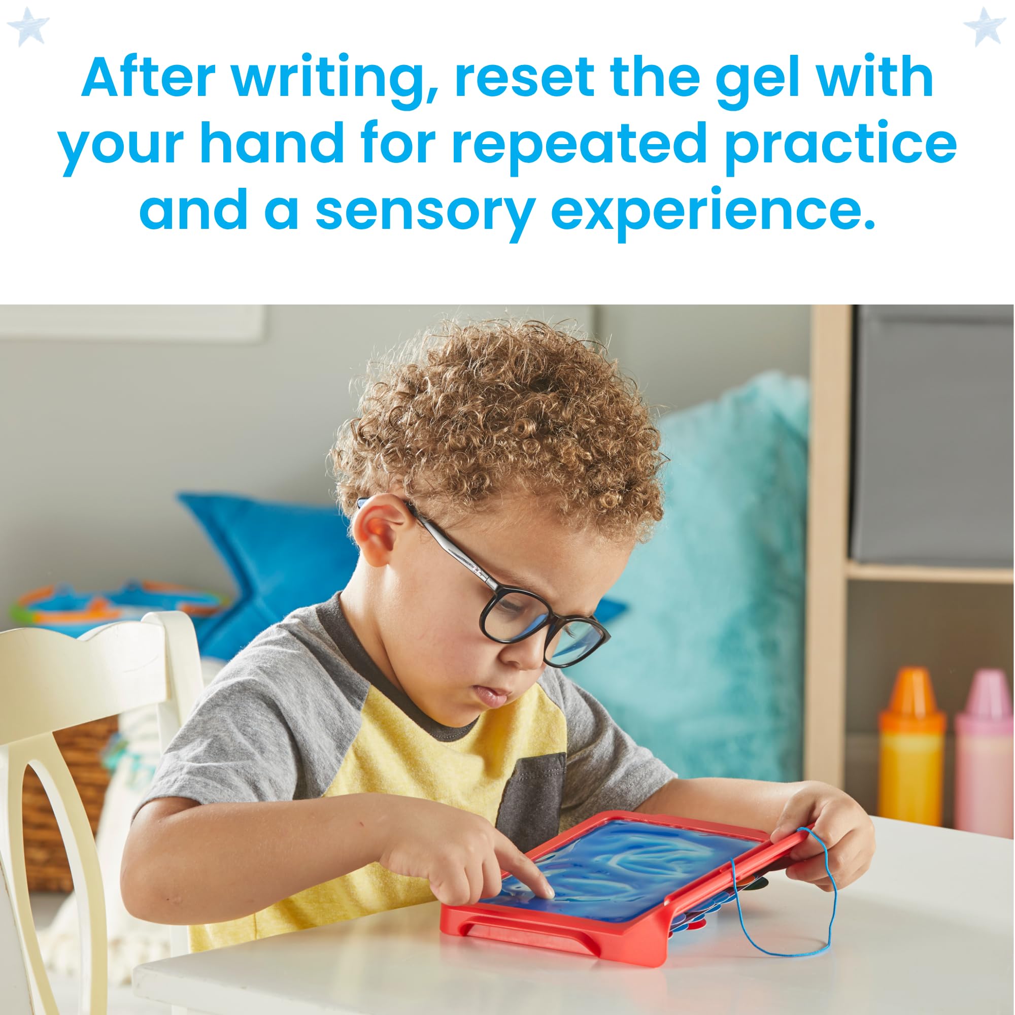 hand2mind Letter Tracing Sensory Pad for Kids 3-5 | Mess-Free Gel Writing | Includes 16 Double-Sided Cards 5