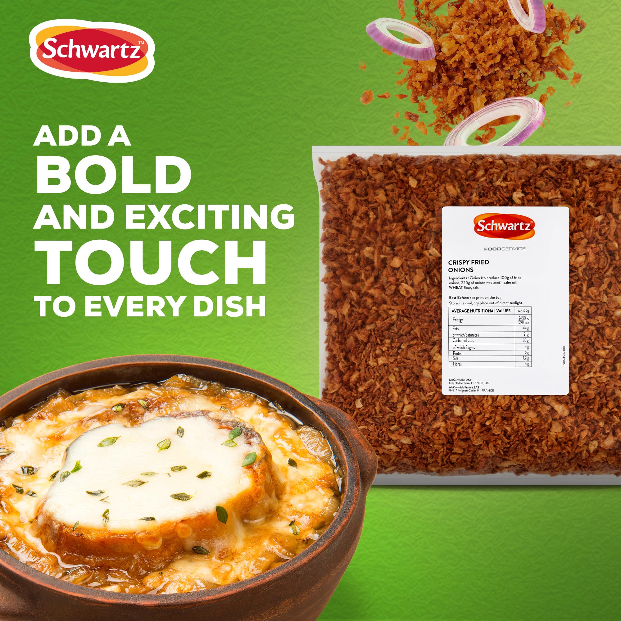 Schwartz Crispy Fried Onions - Ready-to-Use Garnish | 1Kg Pack