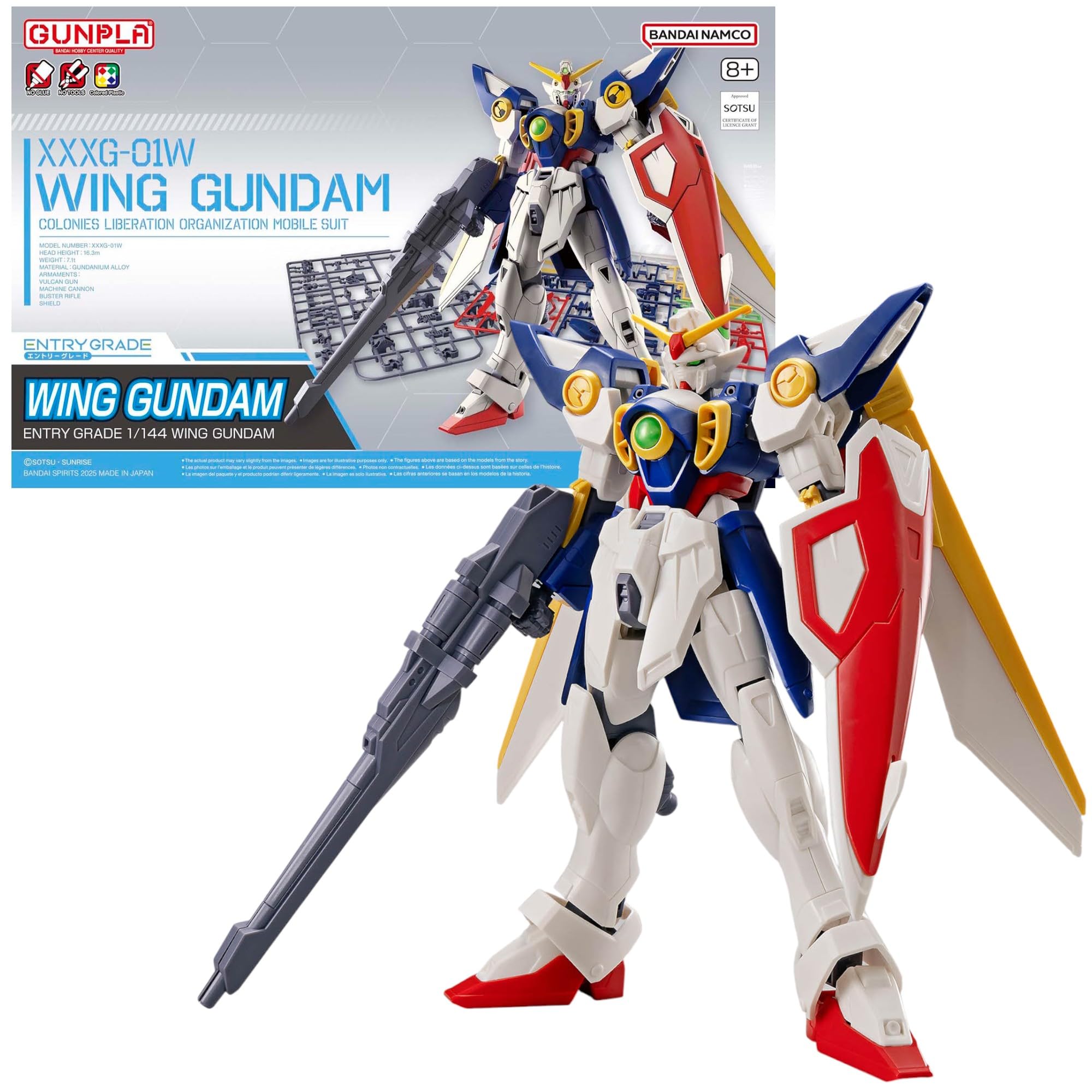 BANDAI SPIRITS Entry Grade 1/144 Wing Gundam Model Kit | Snap-Fit Assembly | No Glue or Paint Required