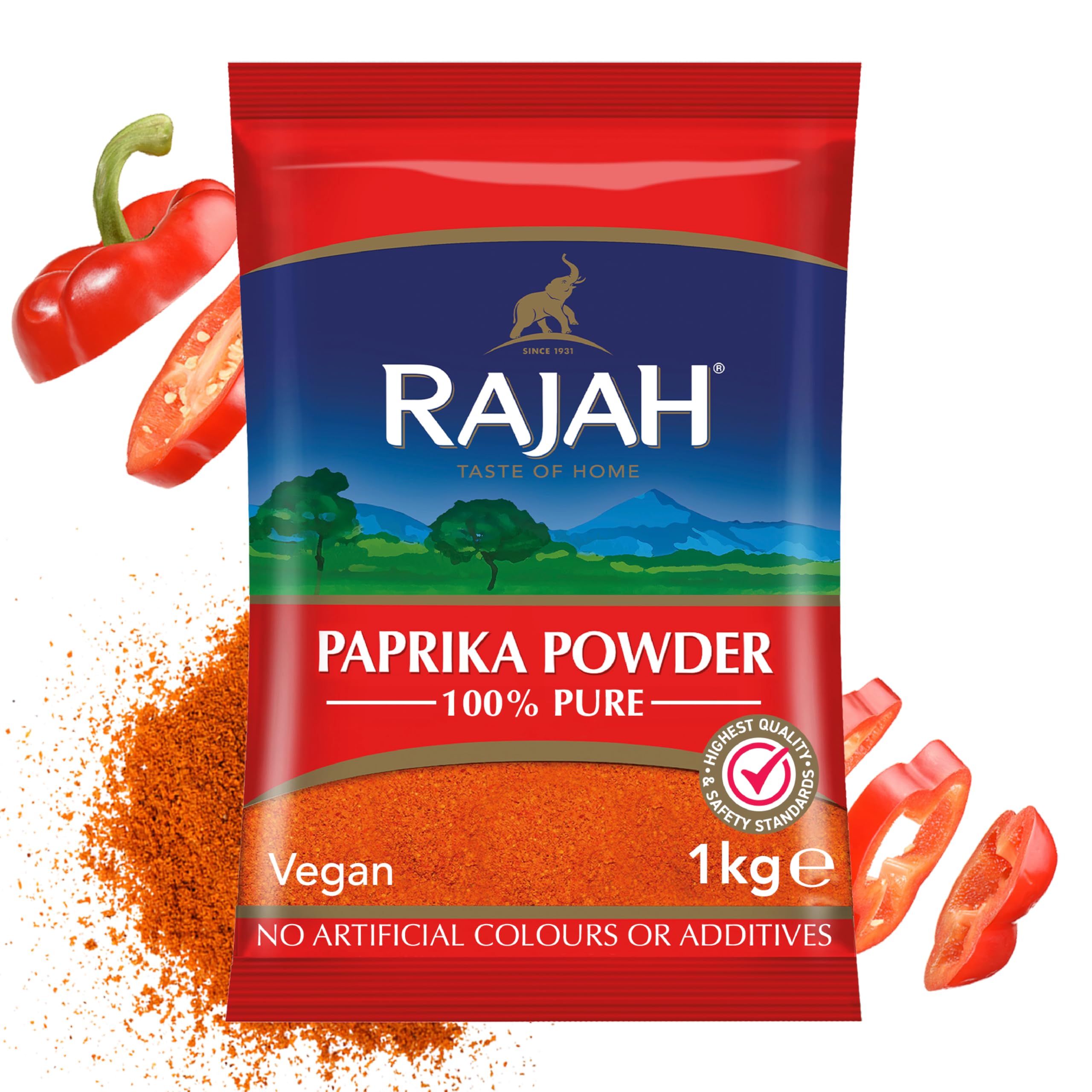 Rajah Paprika Powder - 1kg Resealable Bag | 100% Pure Ground Spice