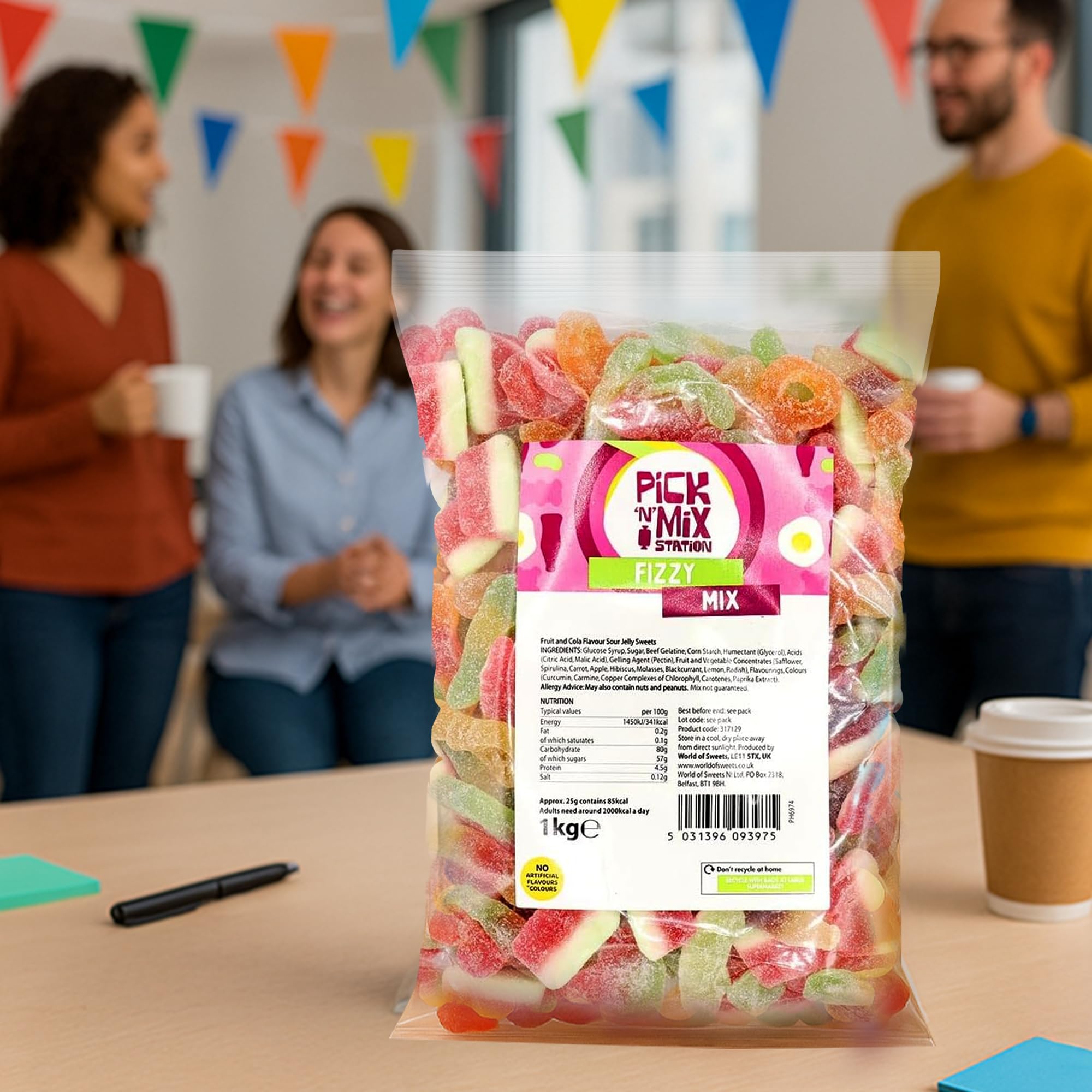 Bonds of London Pick 'n' Mix Station Fizzy Mix - Chewy Sour Sweets | 1 kg Bag 6
