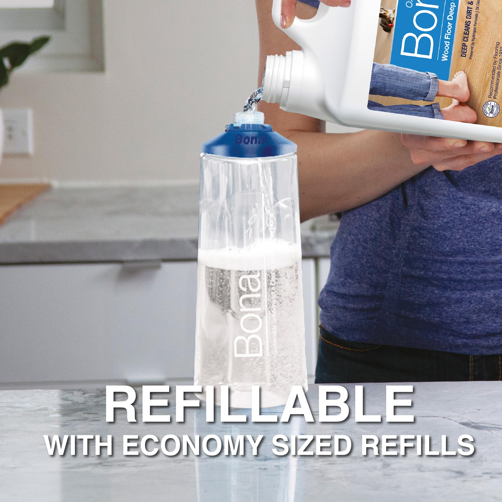 Bona OxyPower Wood Floor Deep Cleaner Cartridge for Spray Mops | 850ml | Streak Free 6