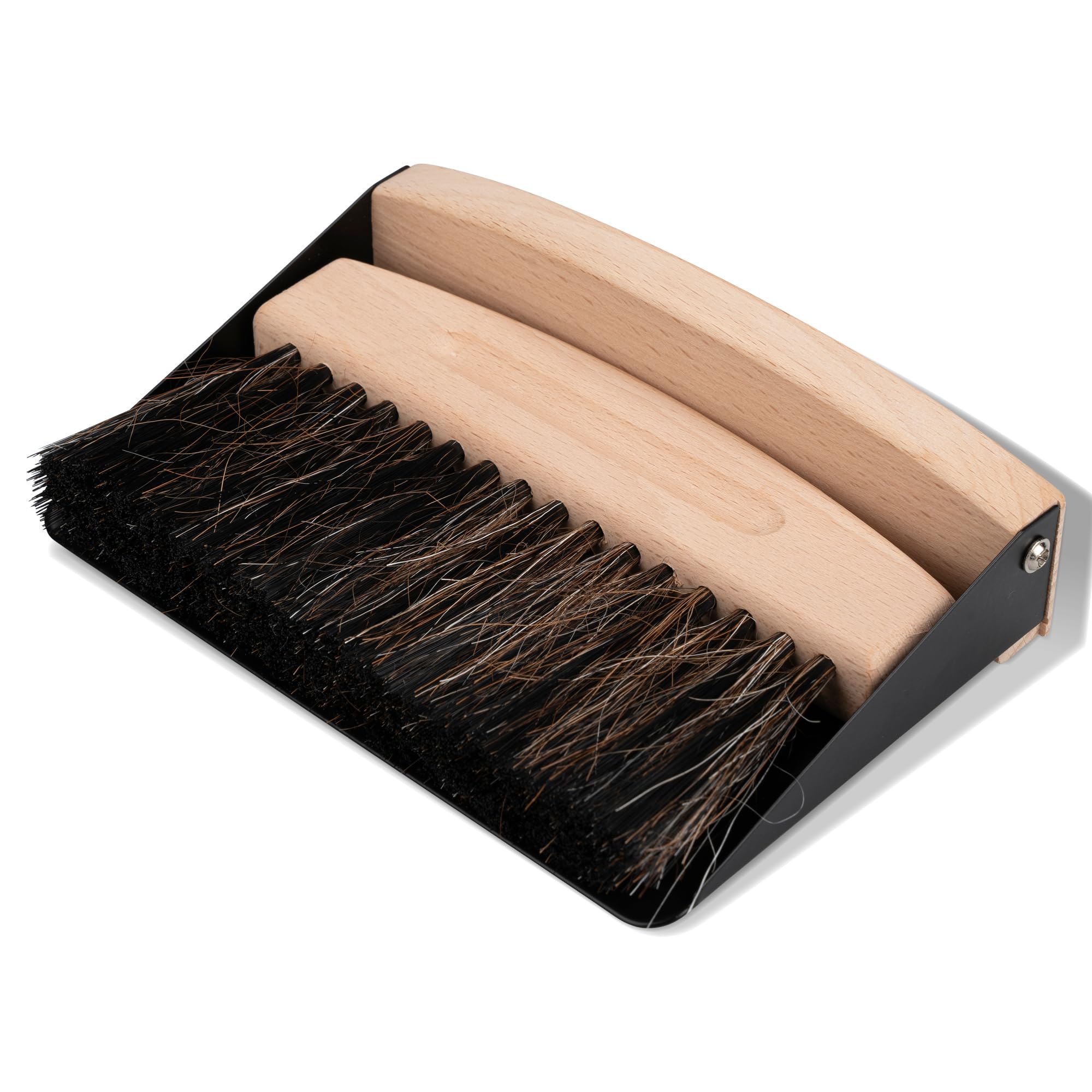 ENA Living Mini Dustpan and Brush Set - Sustainable Beechwood & Steel | Small Household Cleaning Tool 1