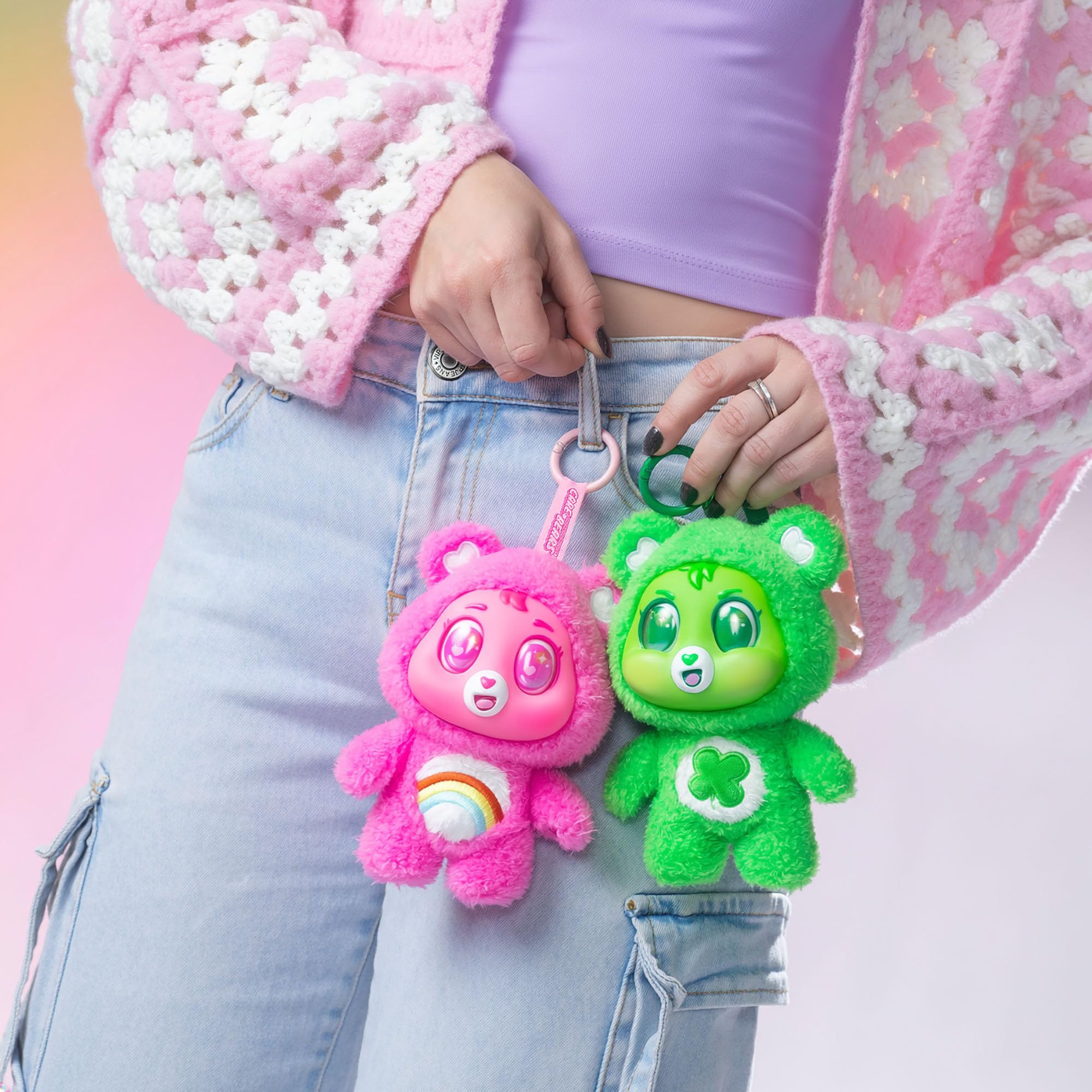 Basic Fun Care Bears Caring Cuties 15cm Plush Clip-On Soft Toy Surprise Collectible 4