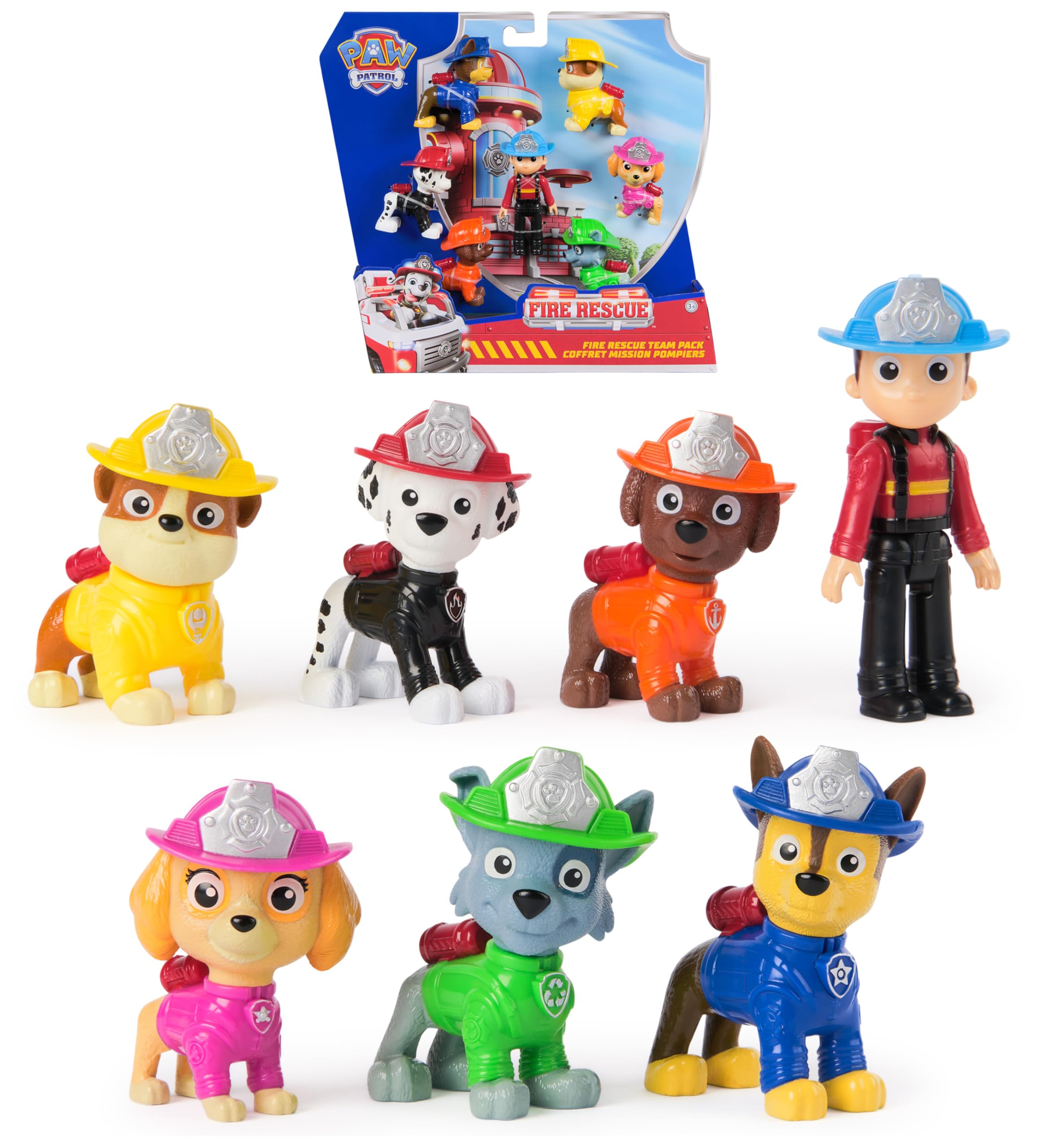 Paw Patrol Fire Rescue Team Pack - 7 Action Figures | Ages 3+ | 7.6 cm Tall 1