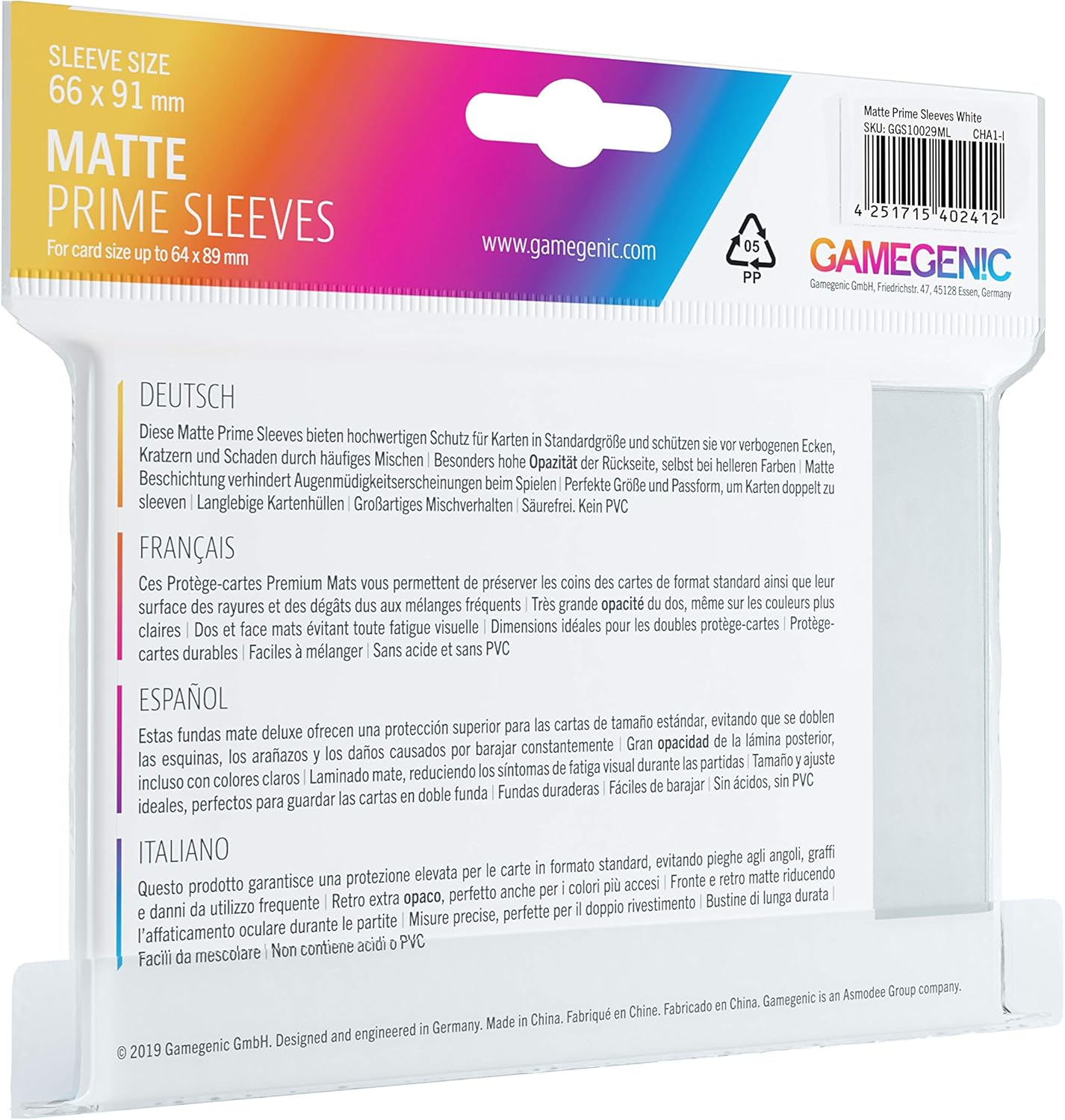 Gamegenic Matte Prime Sleeves - 100-Pack for Card Protection & Double-Sleeving 2